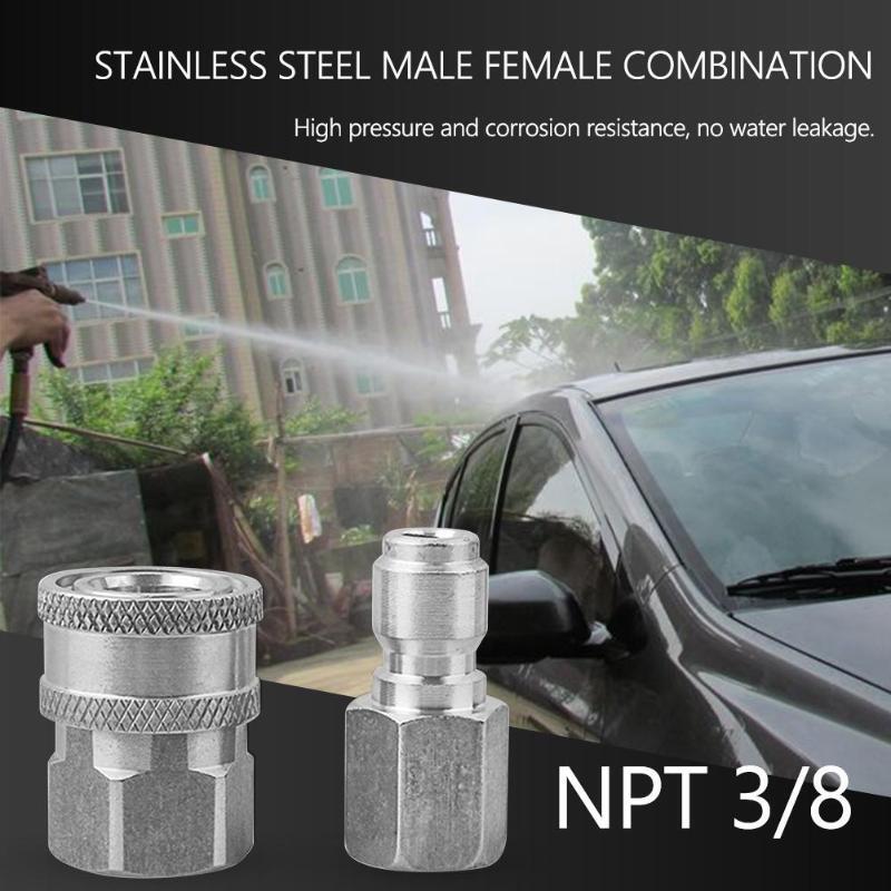 3/8 ”Inch Stainless Steel Male And Female Quick Connector Kit Pressure Wash