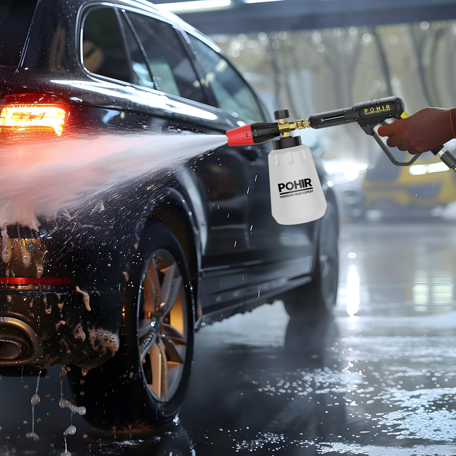 Pressure Washer Gun with Foam Cannon & 50ft Power Washer Hose, 3600PSI Pressu…