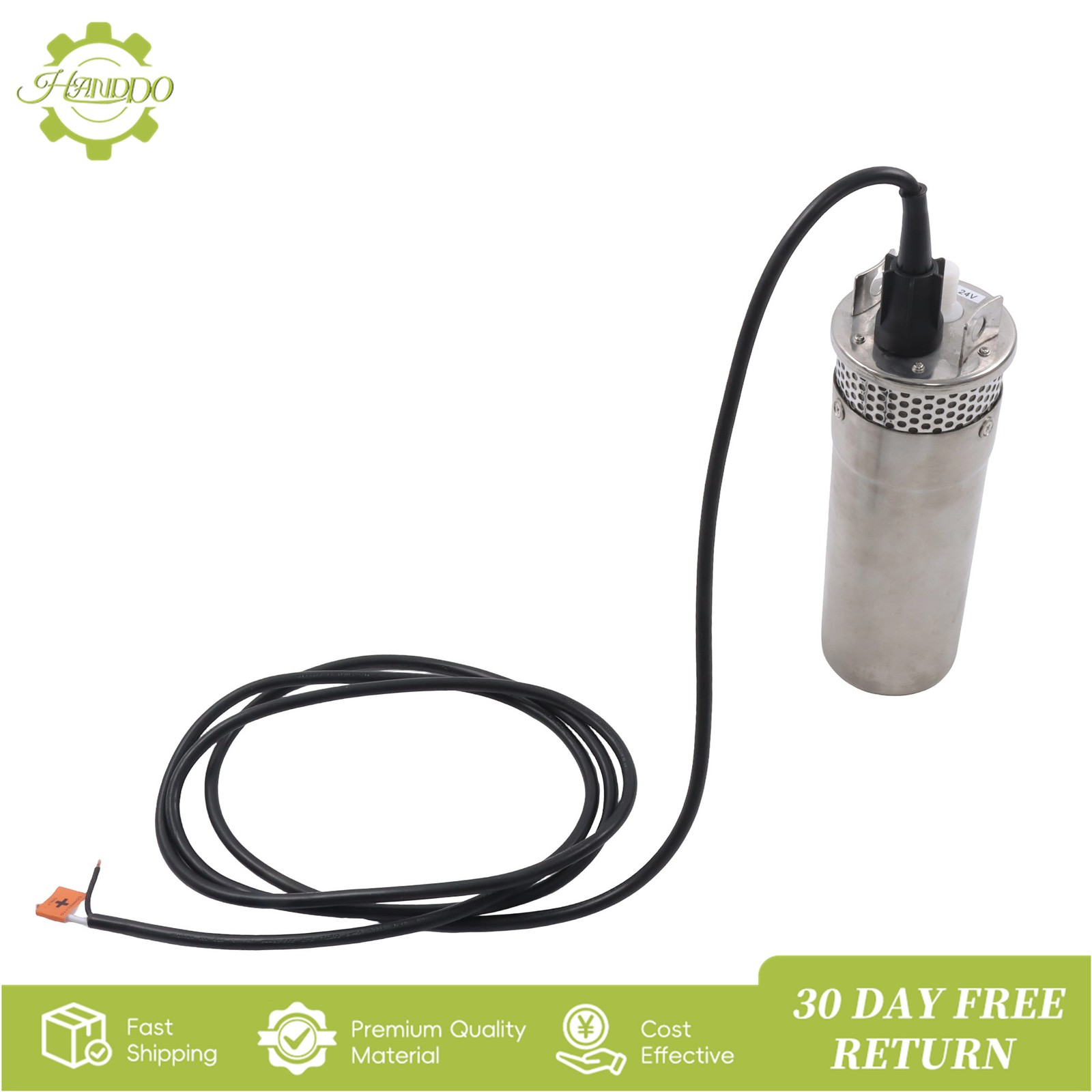 24V Well Pump 3.2GPM 4″ Stainless Steel Max Lift 230FT Deep Solar Well Pump