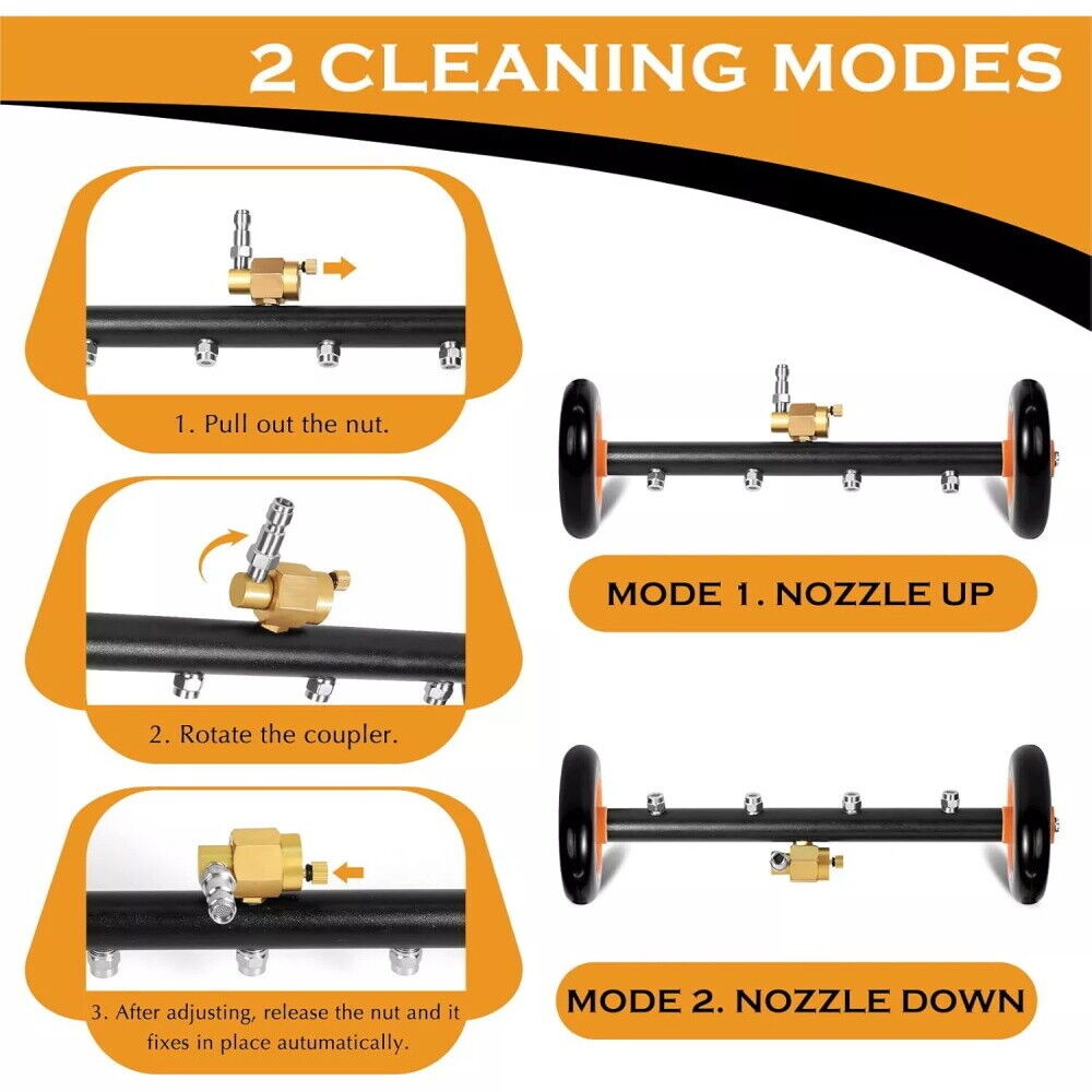 24″ 4000PSI Under Car Pressure Washer Undercarriage Cleaner Underbody Wash Broom