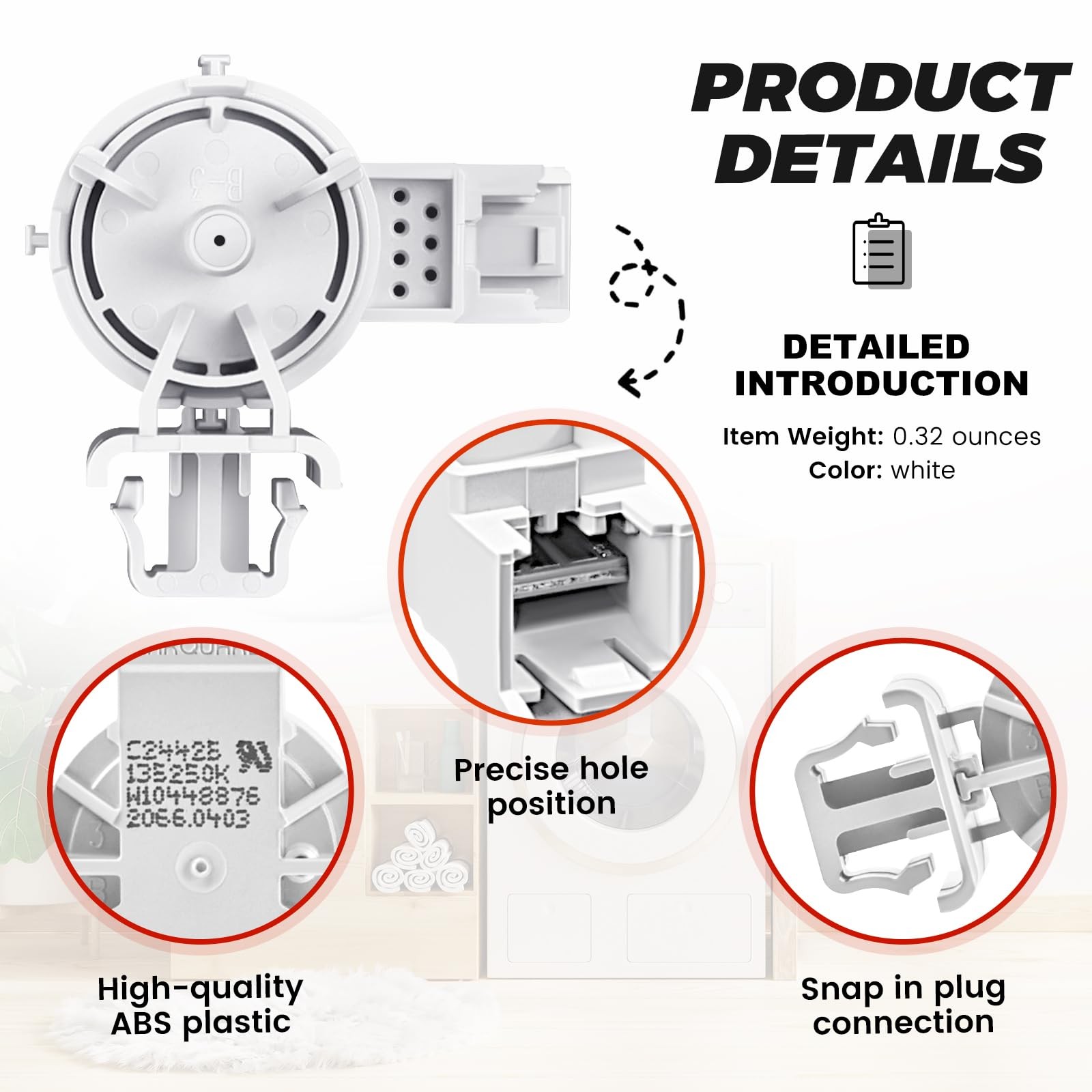 𝟮𝟬𝟮𝟲 𝙐𝙥𝙜𝙧𝙖𝙙𝙚𝙙 WPW10448876 Washer Water-Level Pressure Switch(0EM)…