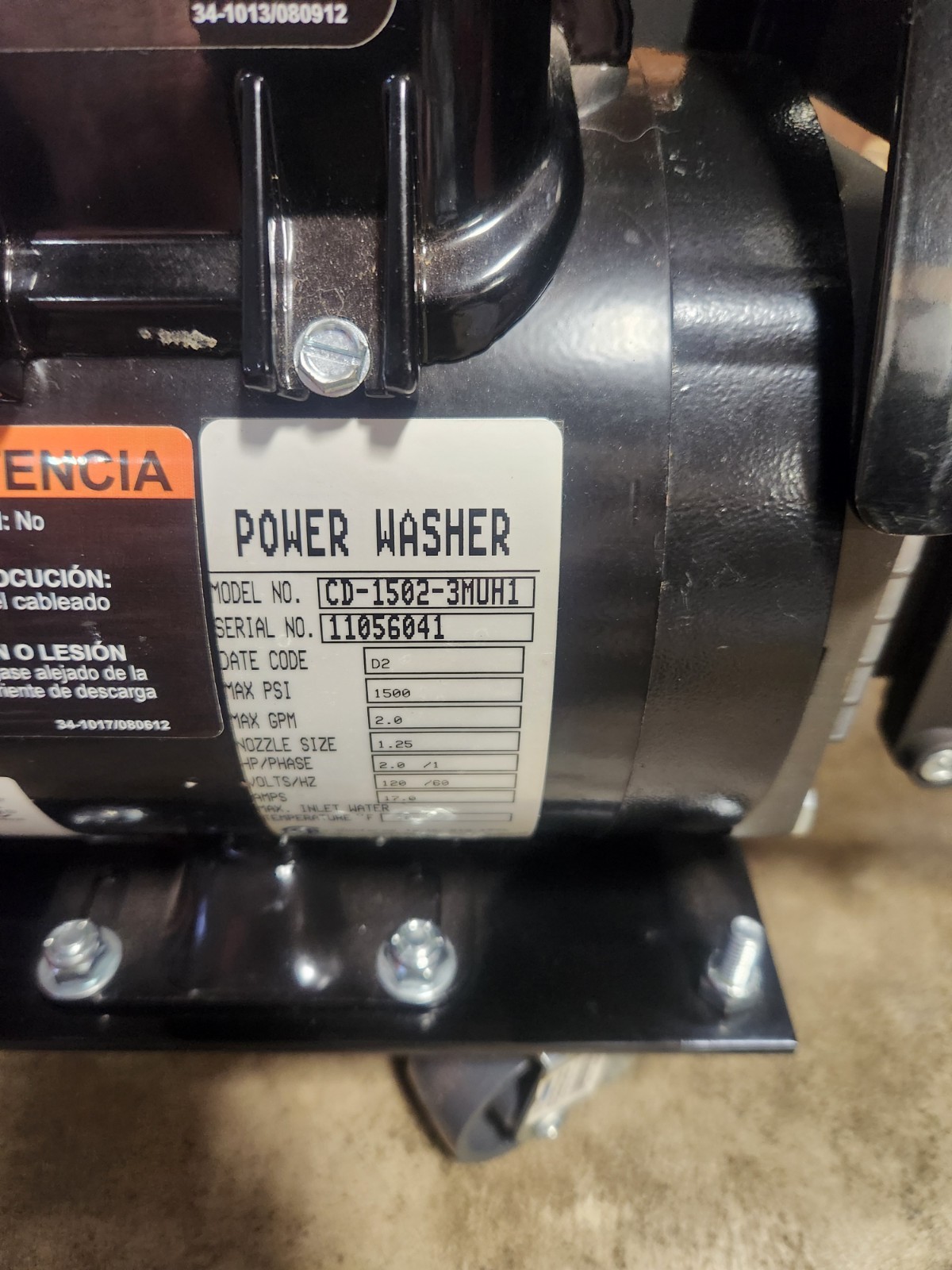 Mi-T-M 1500 PSI Corded Electric Cold Water Washer Quick Connect