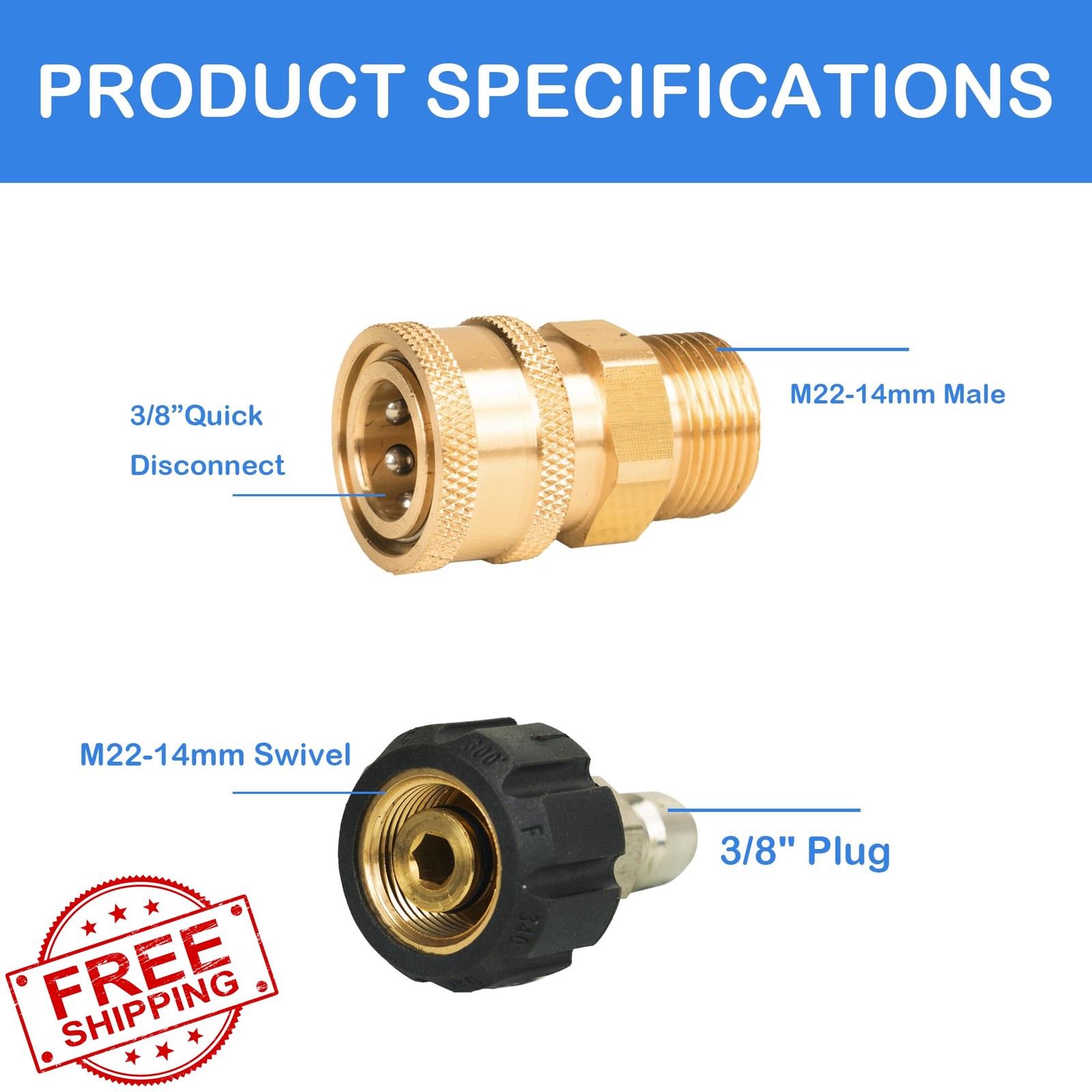 Hourleey Pressure Washer Adapter Set 9 Pack