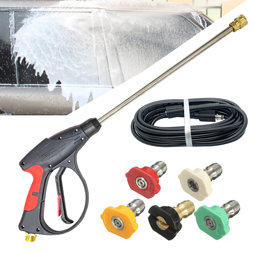 High Pressure 4000PSI Car Power Washer Gun Spray Wand Lance Nozzle and Hose Kit