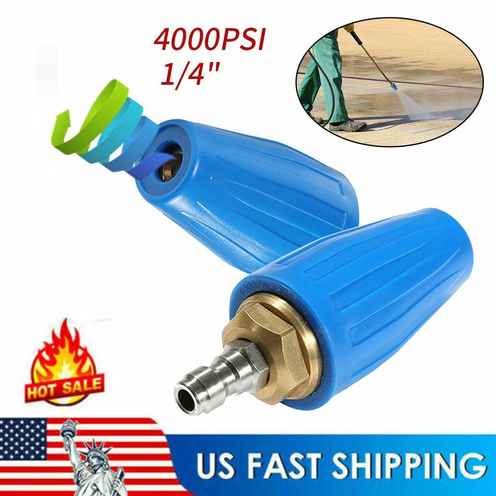 High Pressure Washer Rotating Turbo Nozzle Spray Tip 4000PSI 1/4” Quick US