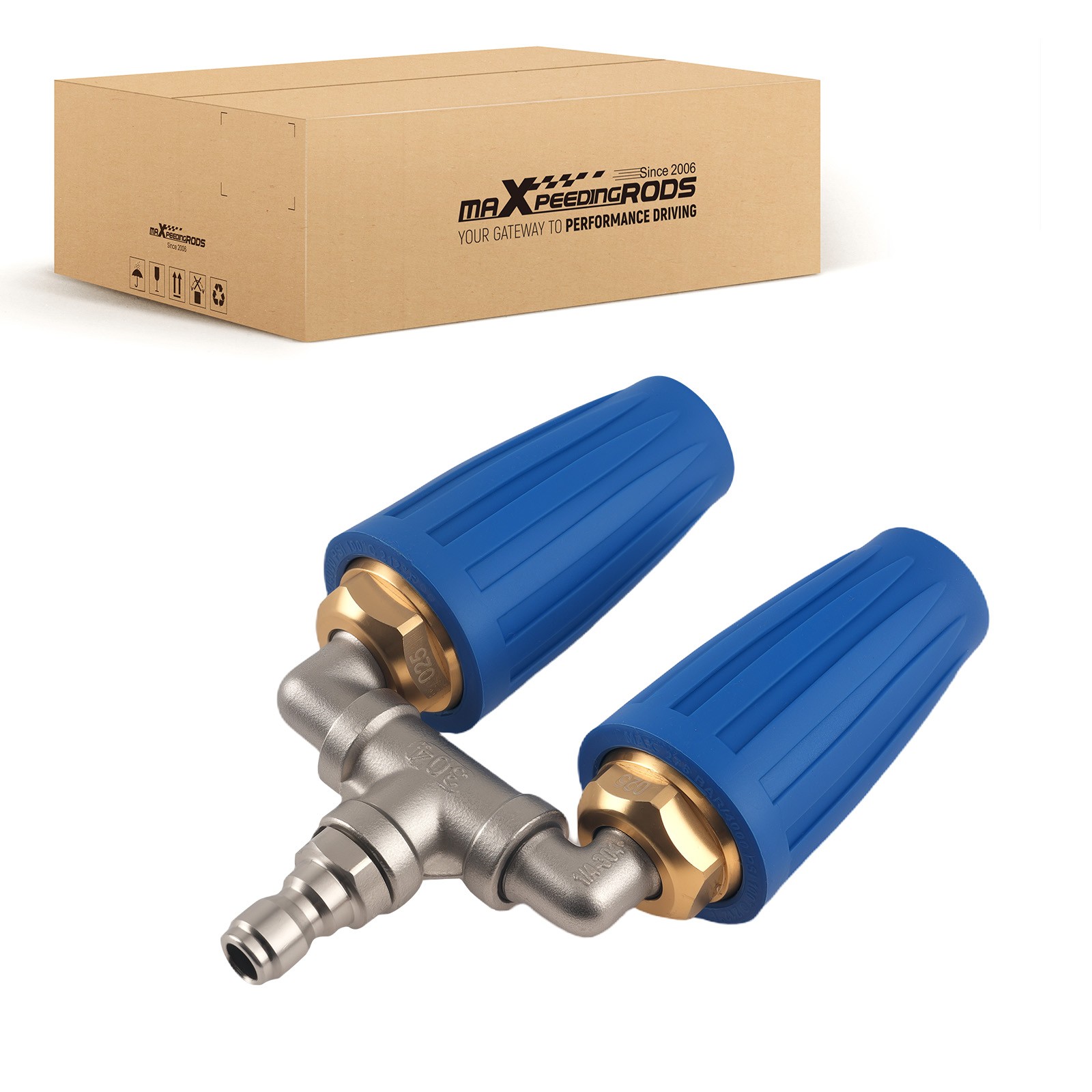 4000PSI Pressure Washer Dual Turbo Nozzle Tip 1/4″ Quick Connect 360° Rotating