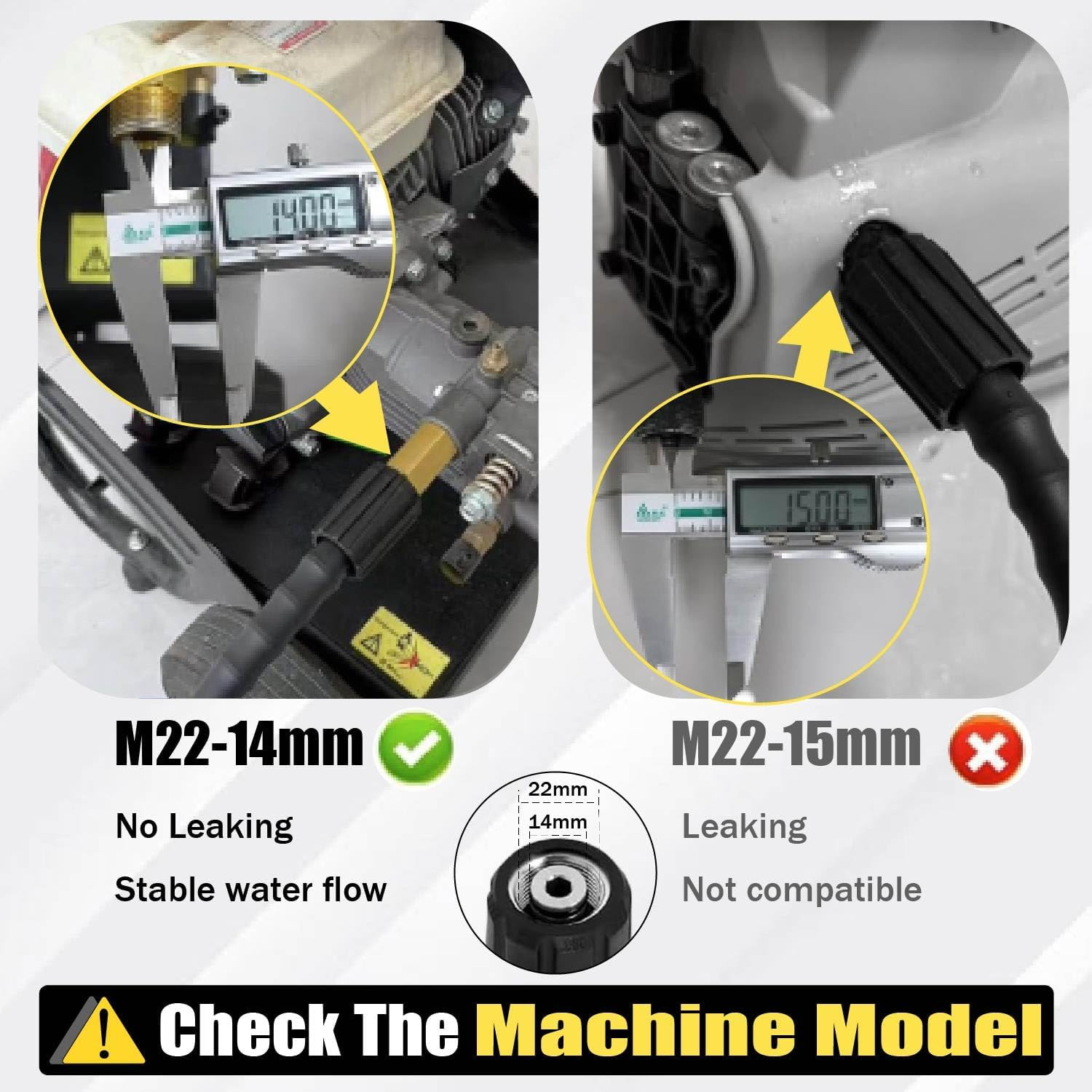100FT Pressure Washer Hose 4200 PSI Kink Resistant M22-14mm Quick Connect