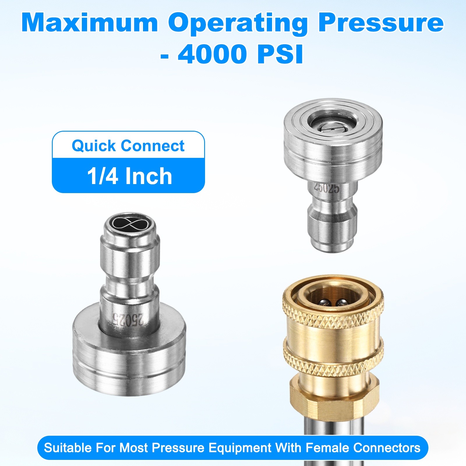 1-Pack 25 Degrees Pressure Washer Nozzle Tips, 1/4 Inch Quick Connect, 1.000mm