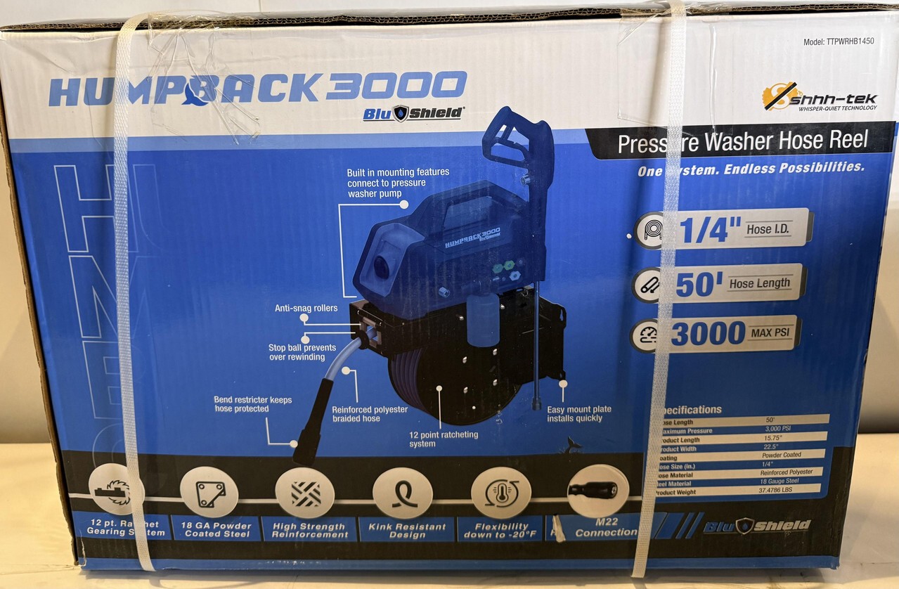 BLUSHIELD TTPWRHB1450-3000 HB3000 HUMPBACK PRESSURE WASHER +SELF-RETRACTING HOSE