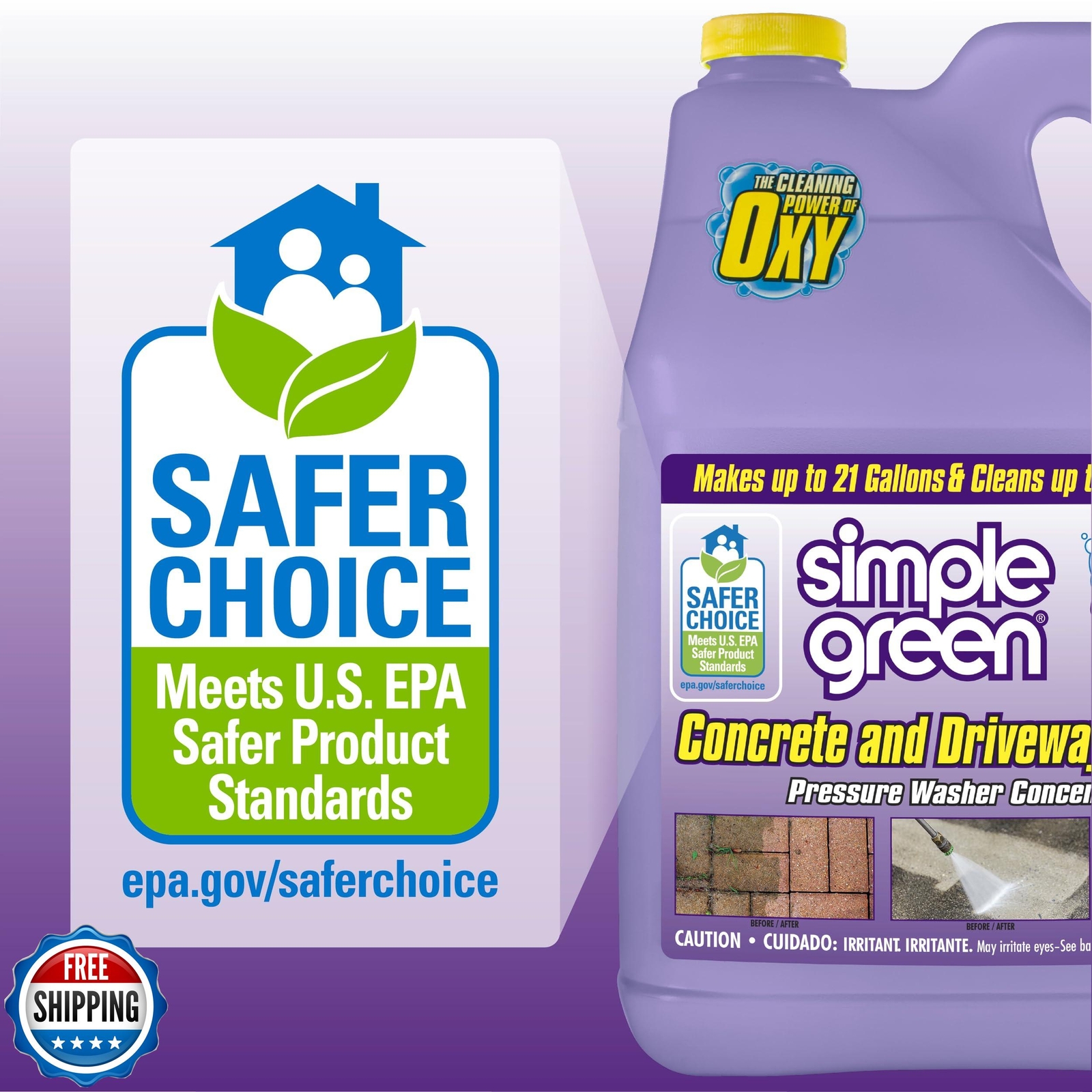 Simple Green Oxy Solve Concrete and Driveway Pressure Washer Cleaner, Purple,
