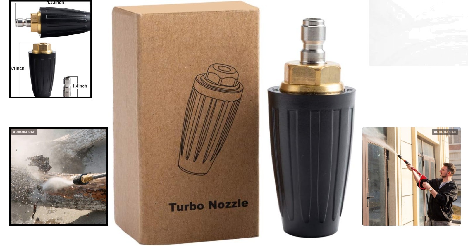 Ultimate Cleaning Power – Rotating Turbo Nozzle, 4000 PSI Max for All Surfaces