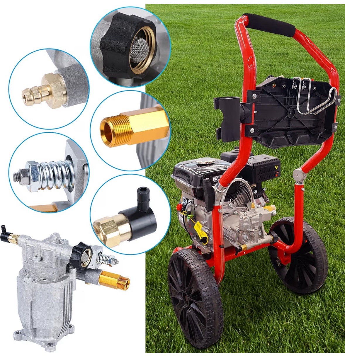 3/4″ Horizontal Pressure Washer Pump 2600-3200PSI 2.5GPM for Honda Ryobi