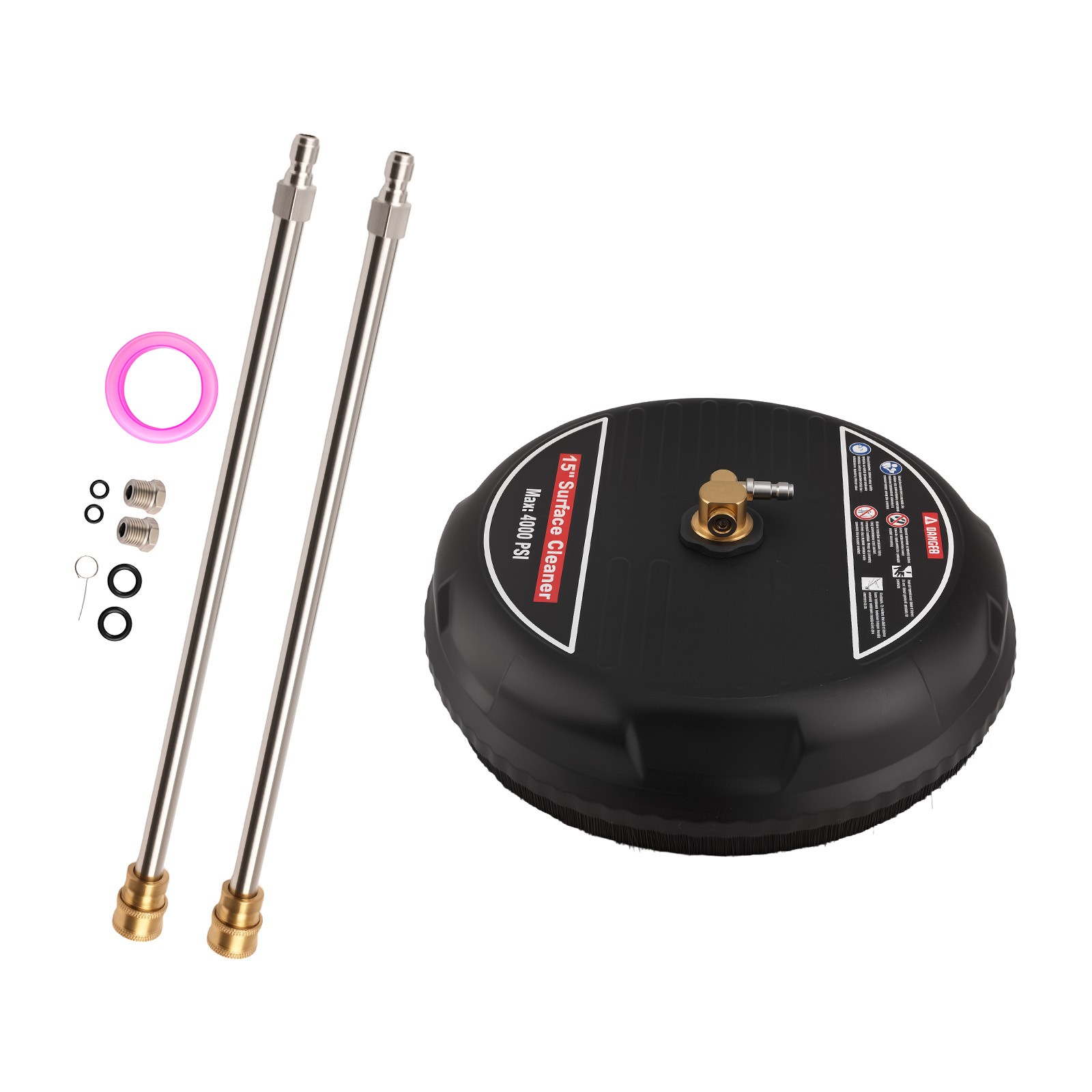 15″ High Pressure Surface Cleaner 4000 PSI + 2 Extension Wands for Washer