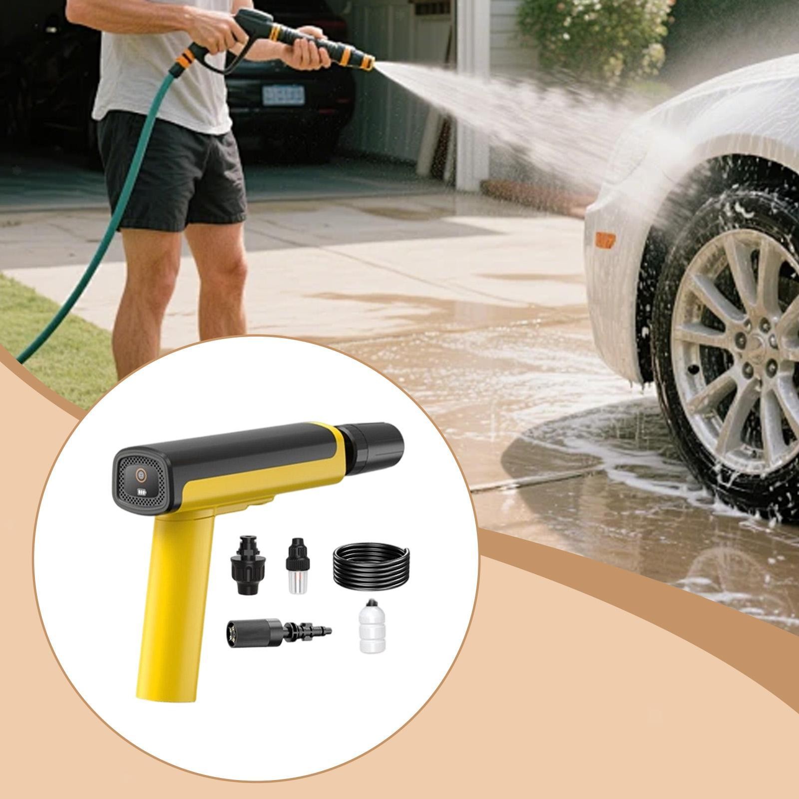 Handheld Pressure Washer Foldable Adjustable Compact for Home Power Cleaner