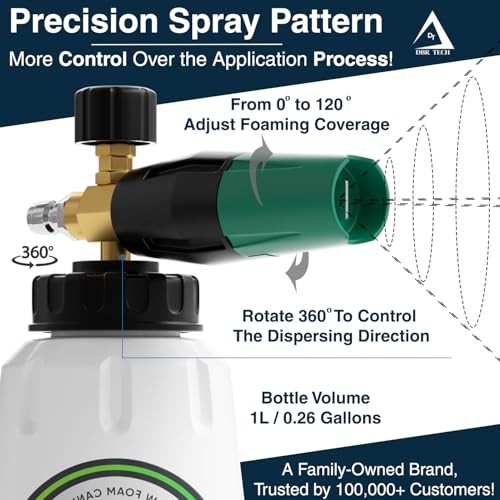 Green Pro Grade 1.1mm Orifice Foam Cannon for Pressure Washer