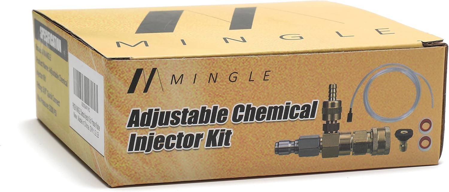 Adjustable Chemical Injector Kit for Pressure Washer Soap Dispenser 3/8″ Quic…