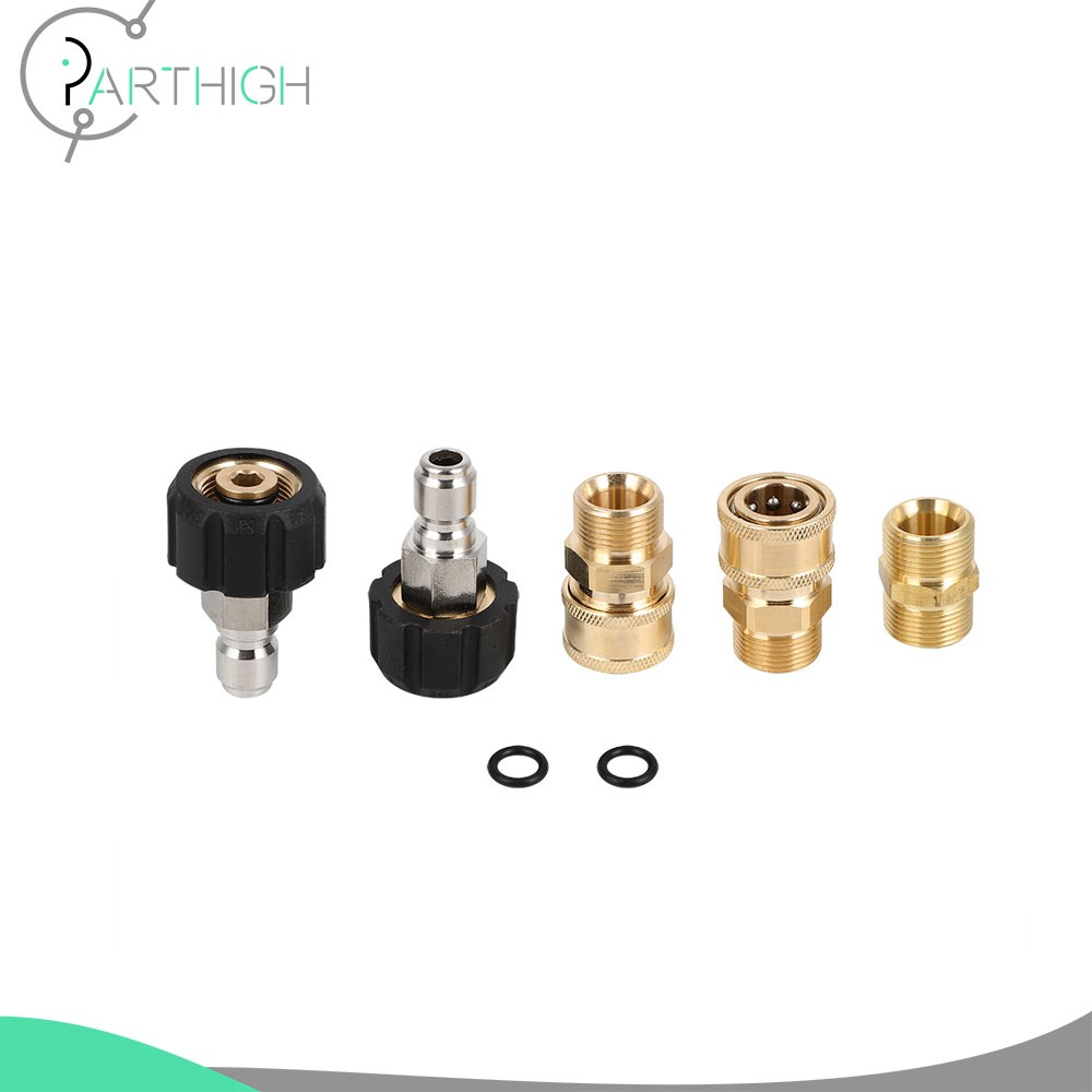 5 Pcs Pressure Washer Adapter Set 3/8″ Quick Connect For Washer Hose 5000 PSI