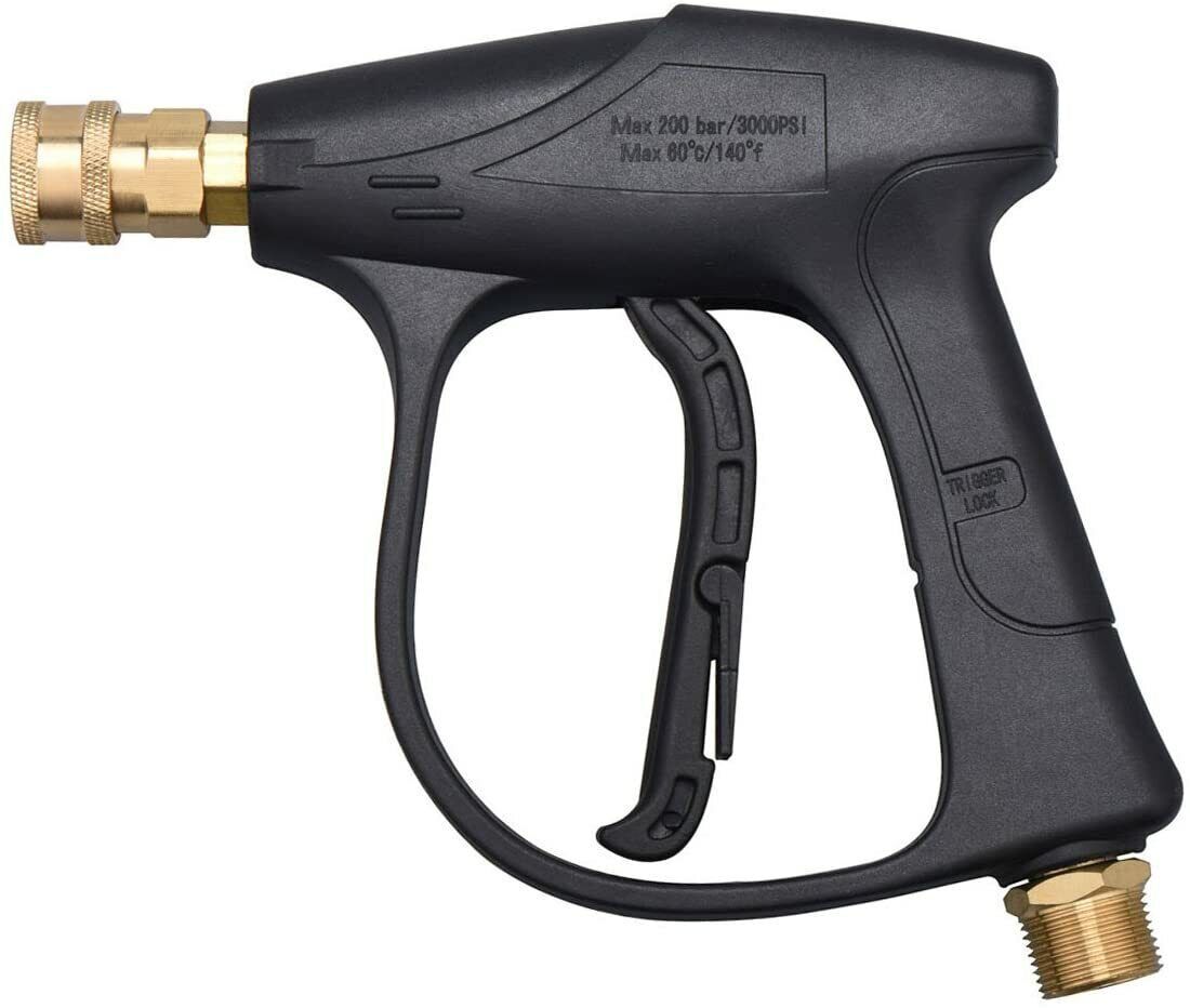 1/4″ High Pressure Washer Gun 4000 PSI Car Wash Foam Spray Short Wand w/5 Nozzle