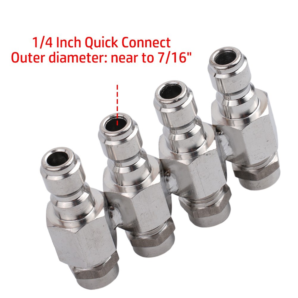 Pressure Washer Nozzle Kit 4 Way Tip Holder 1/4 Inch Quick Connect Soft Wash