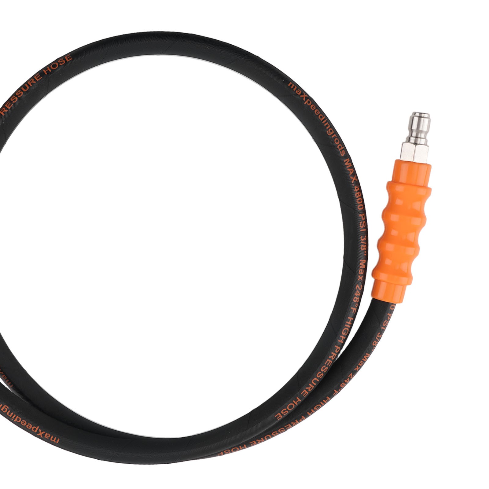 5FT 3/8″ Pressure Washer Hose 4800PSI Quick Connector Steel Wire Braided Rubber