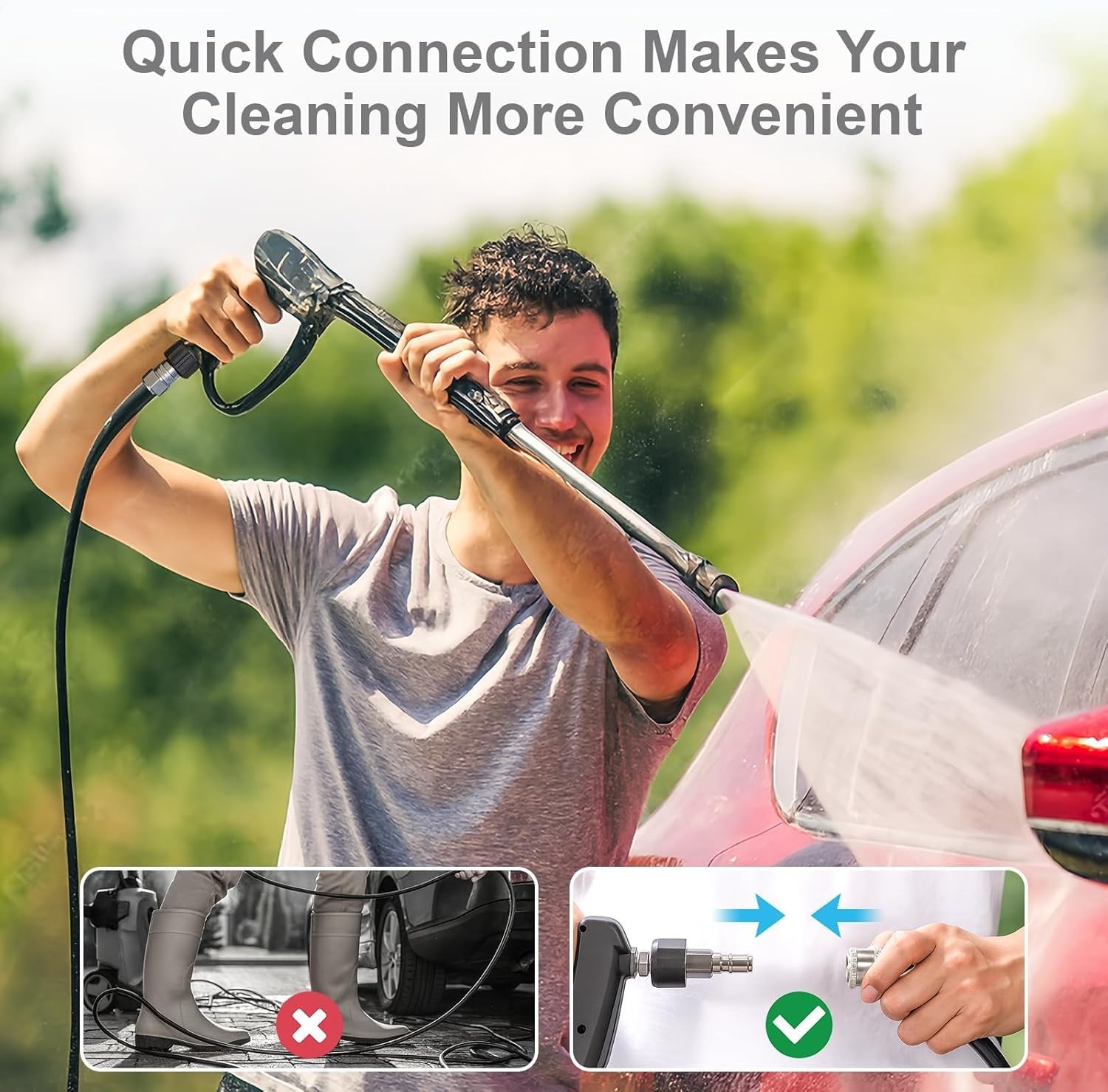 Pressure Washer Quick Connect Kit M22 to 3/8″ & 3/4″ Quick Disconnect Fittings