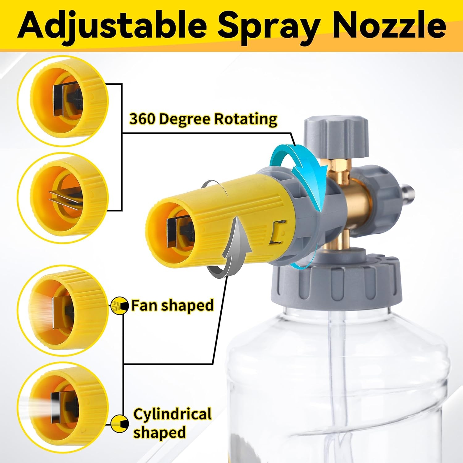 Tool Daily Foam Cannon with Pressure Washer Gun, Dual Connector Accessory, Power