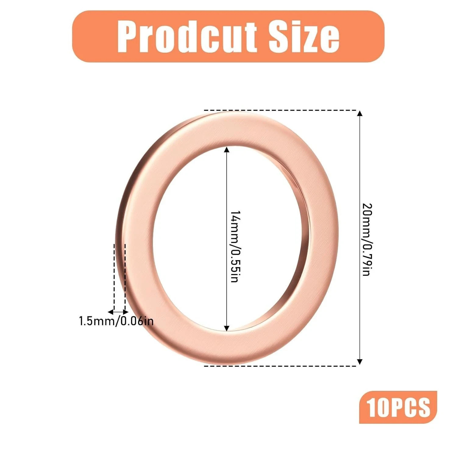 Crush Washer, Oil Plug Crush Washer, Copper Oil Drain Plug, Car Accessories 14m