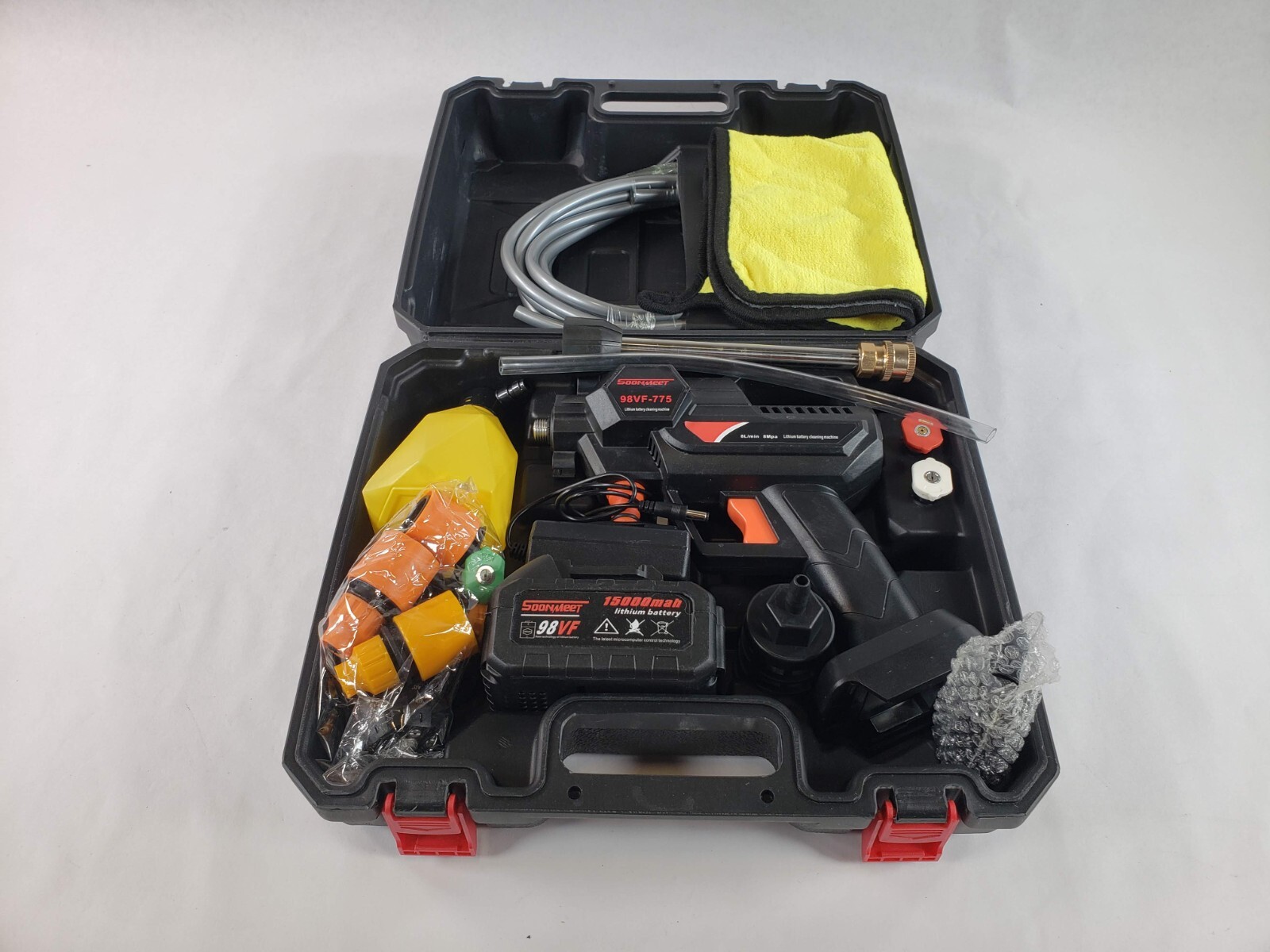 Cordless Portable Pressure Washer Max 870 PSI 6-in-1 Adjustable Nozzle 20ft Hose