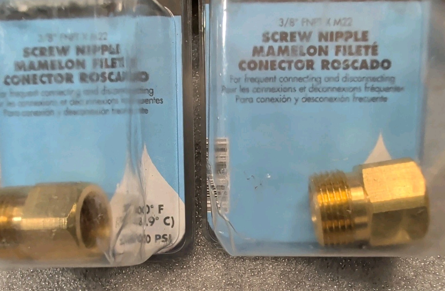 Lot Of 3 Forney 75116 Pressure Washer FNPT Screw Nipple, M22M to 3/8″ FNPT