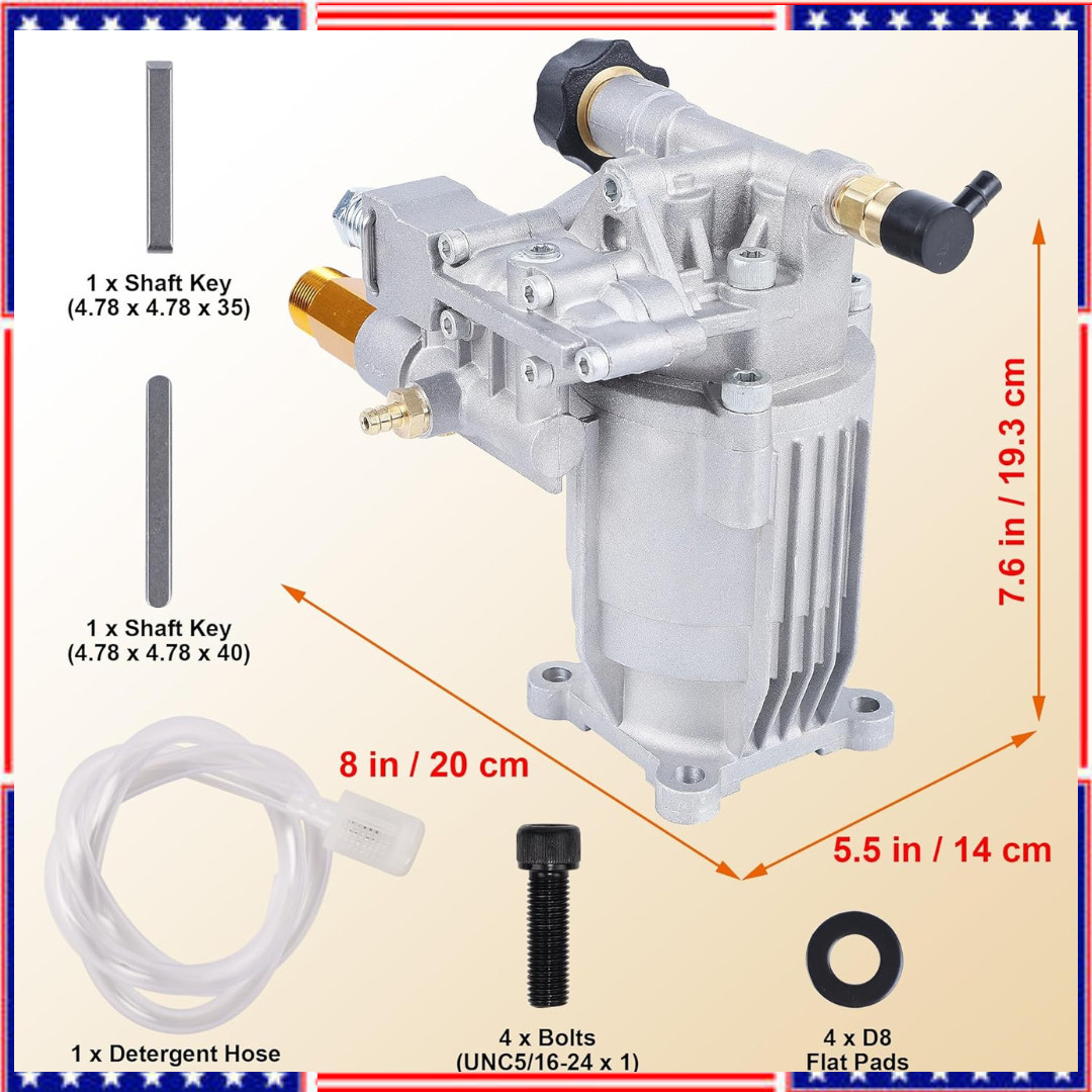 3400 PSI Pressure Washer Pump 3/4″ Shaft 2.5 GPM for Honda Simpson