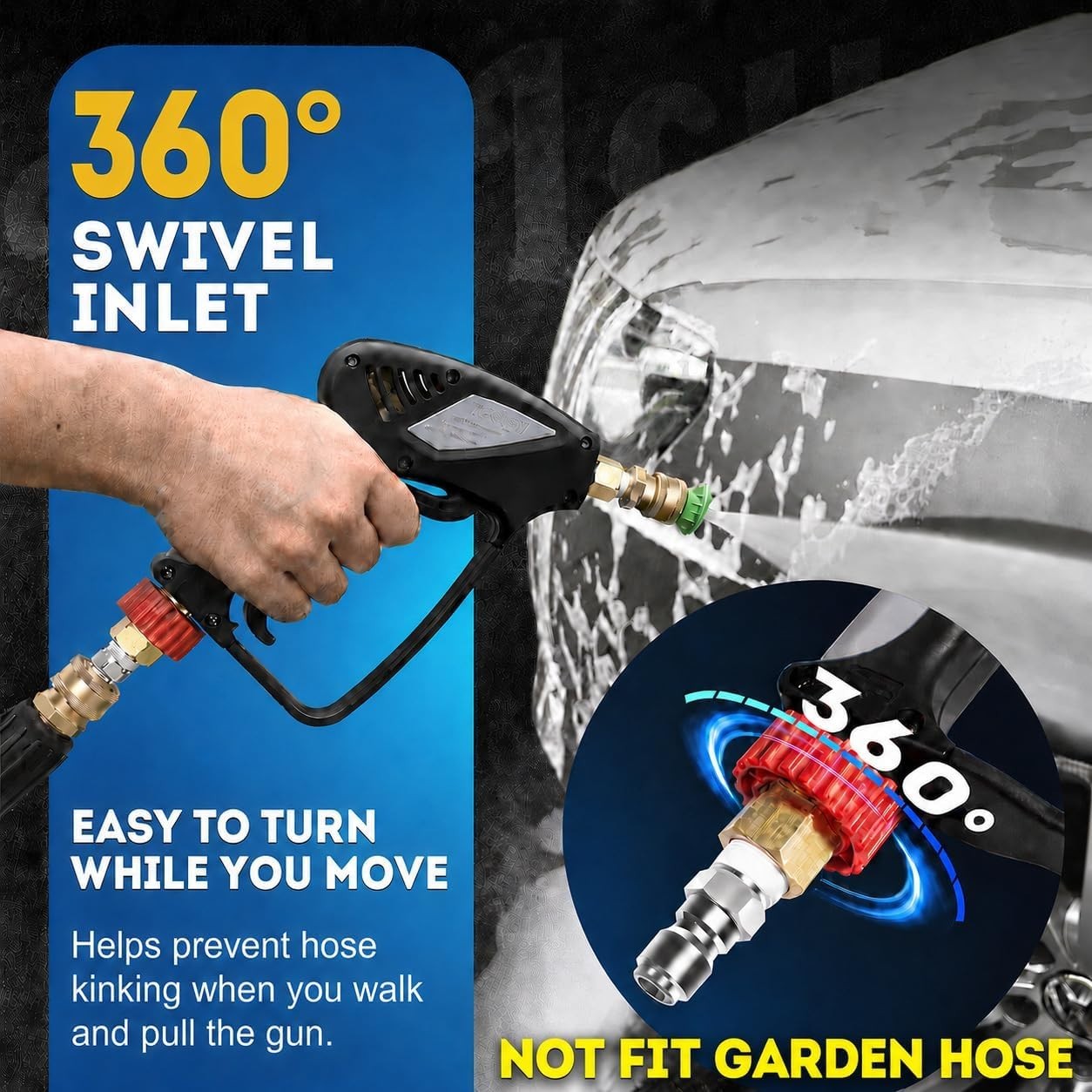 High Performance 5000 PSI Short Pressure Washer Gun with Quick Connect Options