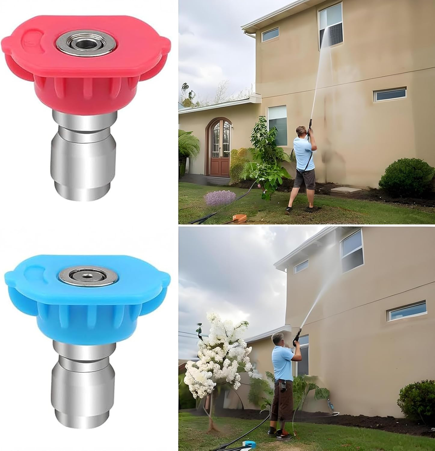 Pressure Washer Tips, Set of 7 Pressure Washer Nozzle Tips with a Holder,1/4 Inc