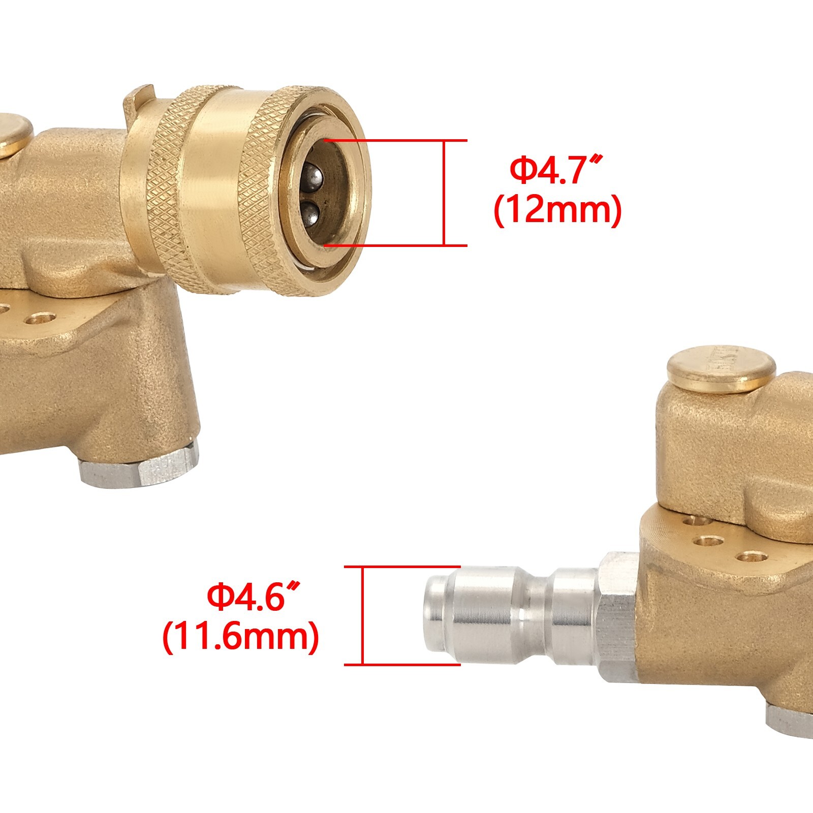 Pivoting Coupler for Pressure Washer Spray Nozzle, Gutter Cleaner Attachment for
