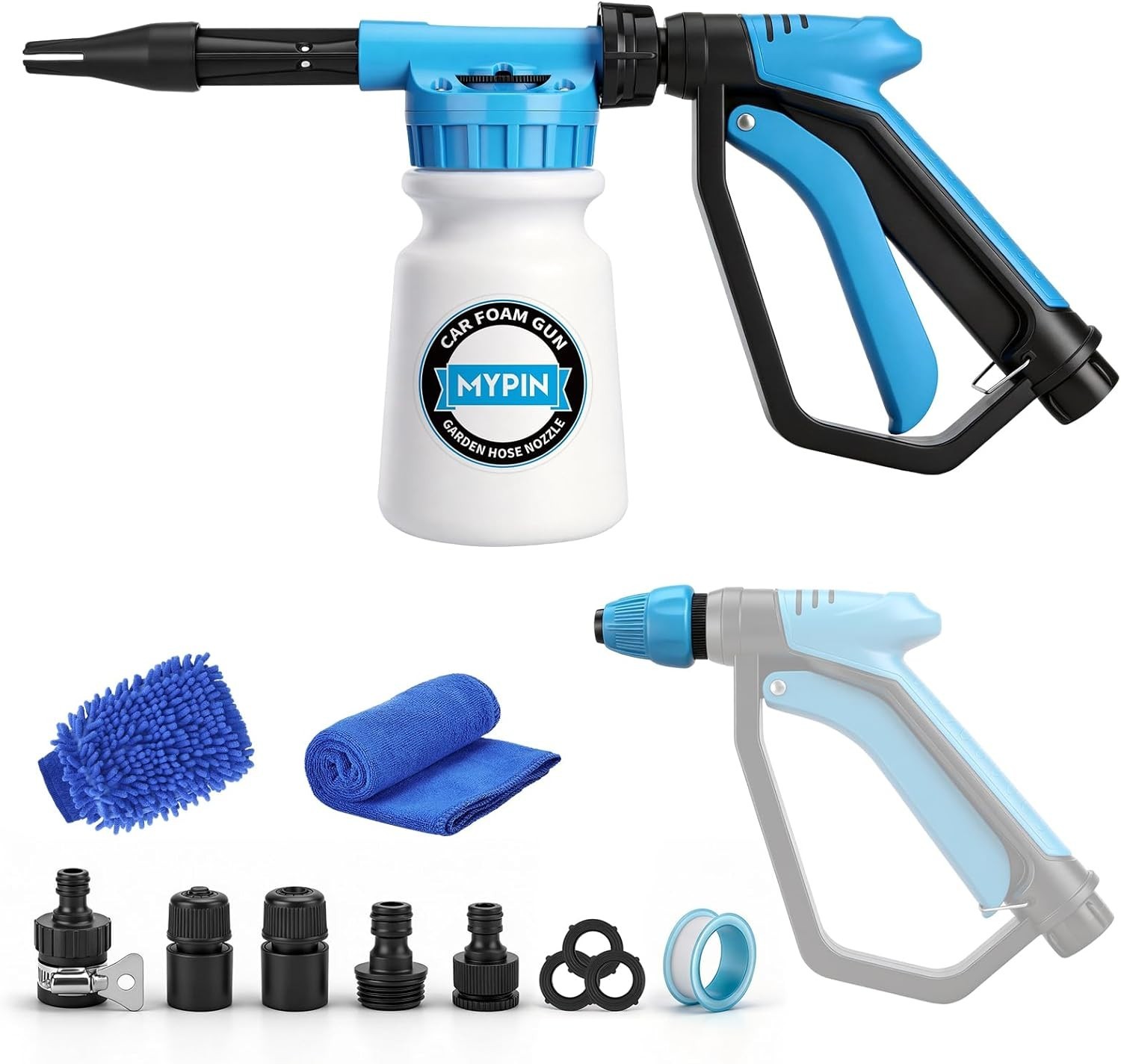 2-in-1 Car Wash Foam Cannon – Adjustable Pressure Foam Gun for Efficient Washing