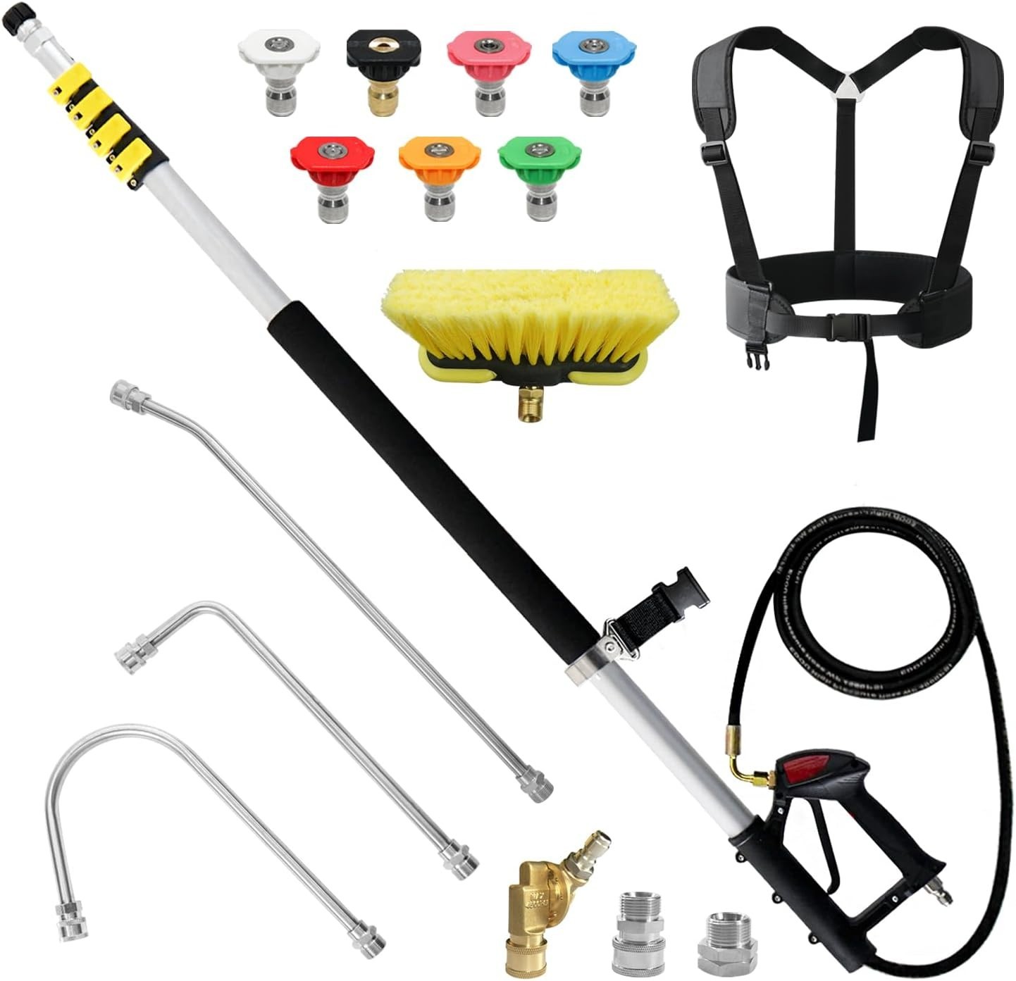 Versatile Telescoping Wand for Pressure Washers 24 Feet with Gutter Cleaner