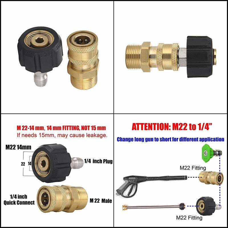 Kit Coupler Outdoor Parts Replacement Washing 5000PSI Adapter Attachment