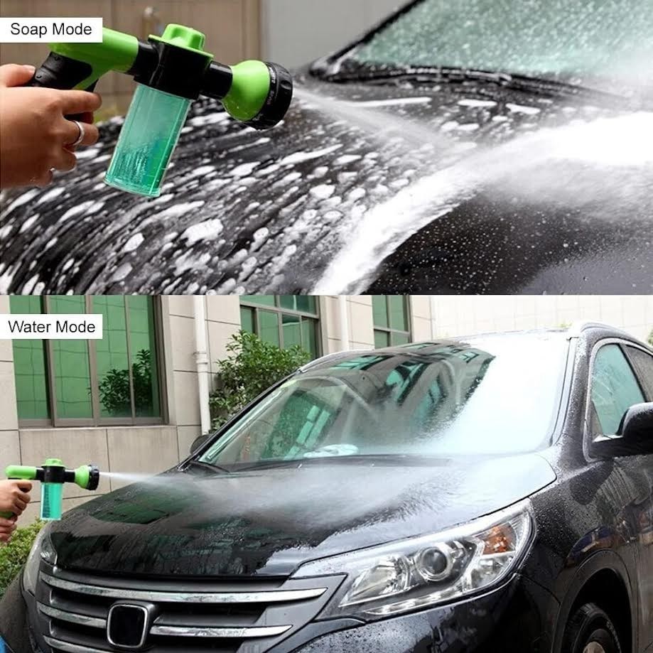 8 in1 Car Wash Brush Foam Gun Garden Hose Nozzle Foam Cannon Bottle Soap Sprayer