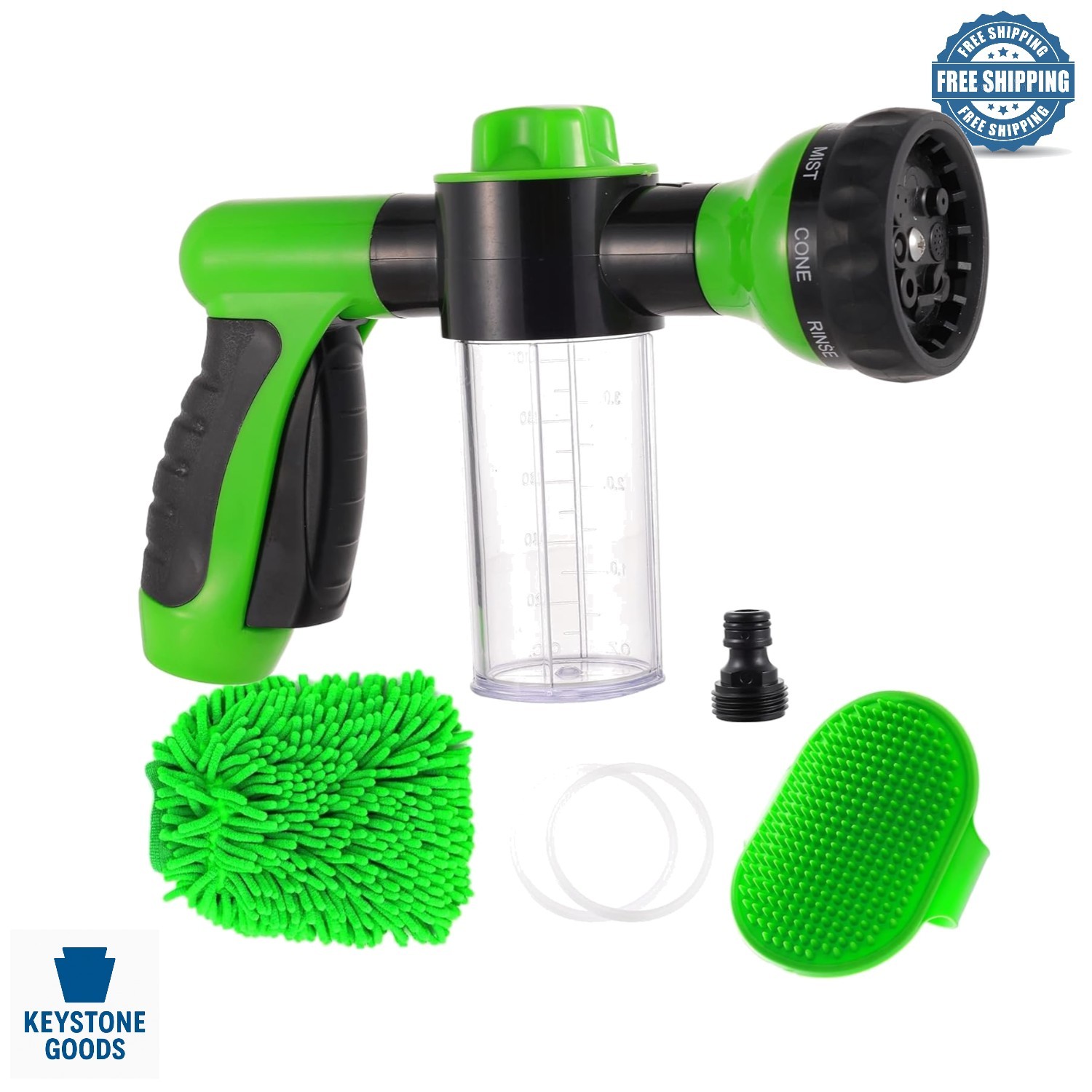 8-in-1 High-Pressure Garden & Car Wash Foam Gun with Nozzle & Accessories