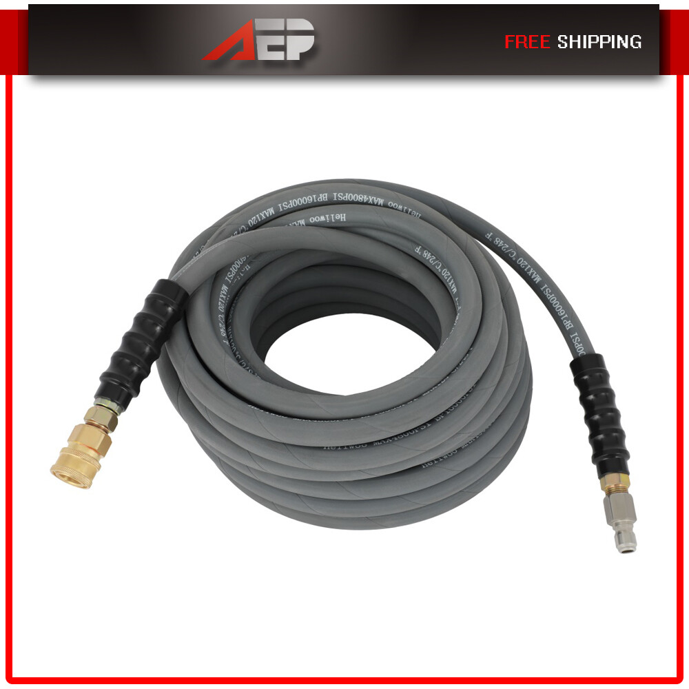 50 ft Non-Marking Pressure Washer Hose – 4000 PSI 50 ft. Length 50′ Gray