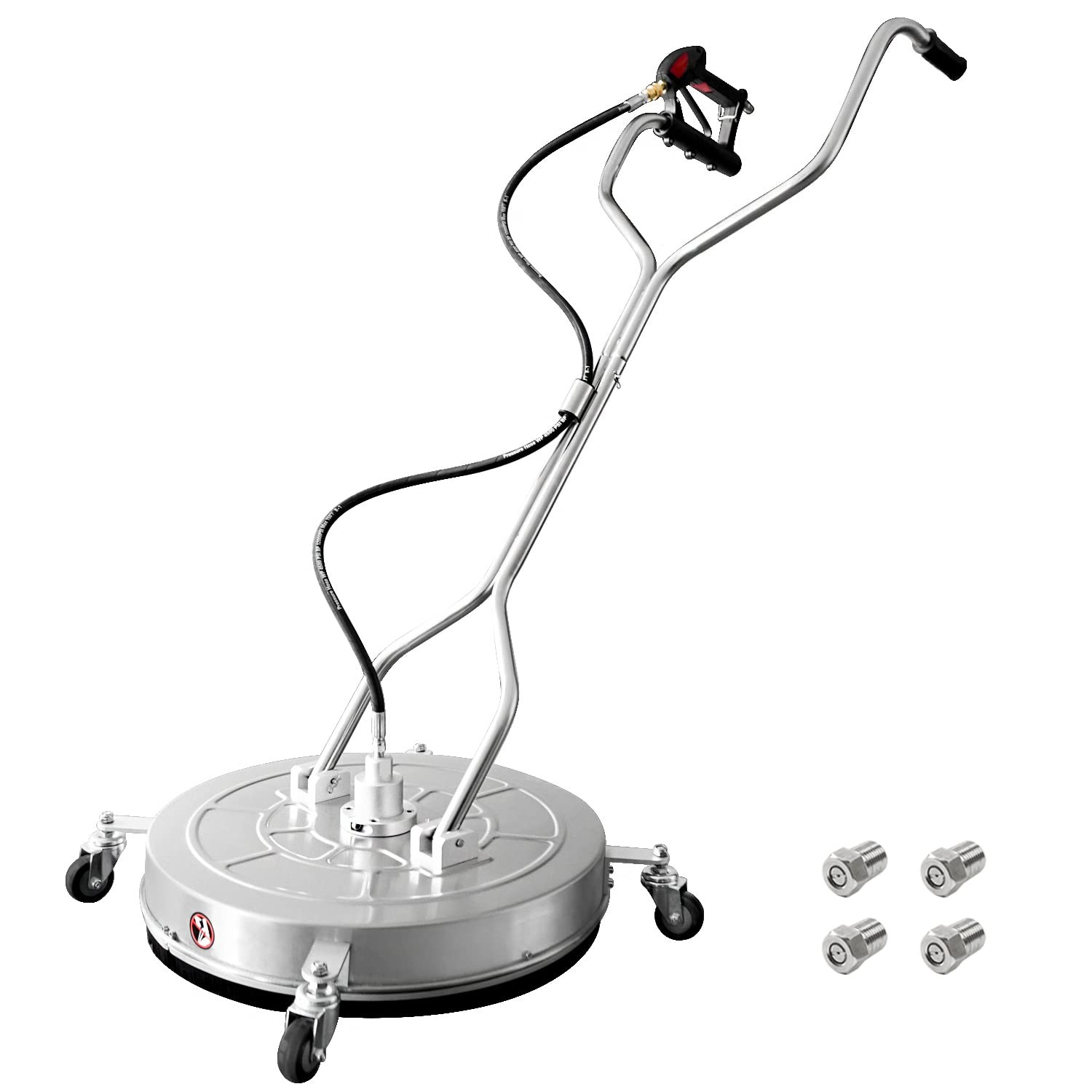 24″ Pressure Washer Surface Cleaner with 4 Wheels,Dual Handle,Stainless Steel…