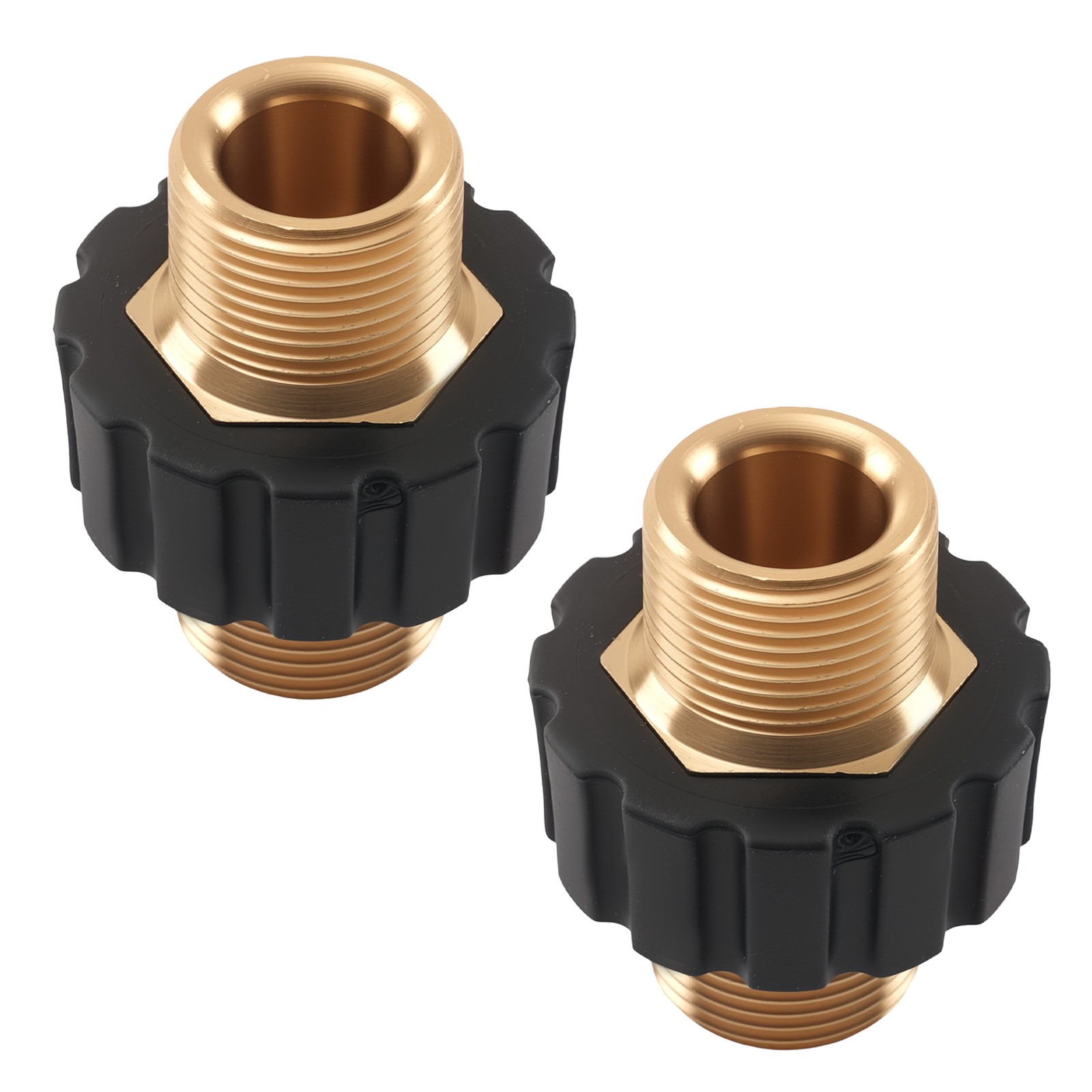 M22 14mm Male to Male Brass Pressure Washer Adapter Heavy Duty 2PCS 5000PSI
