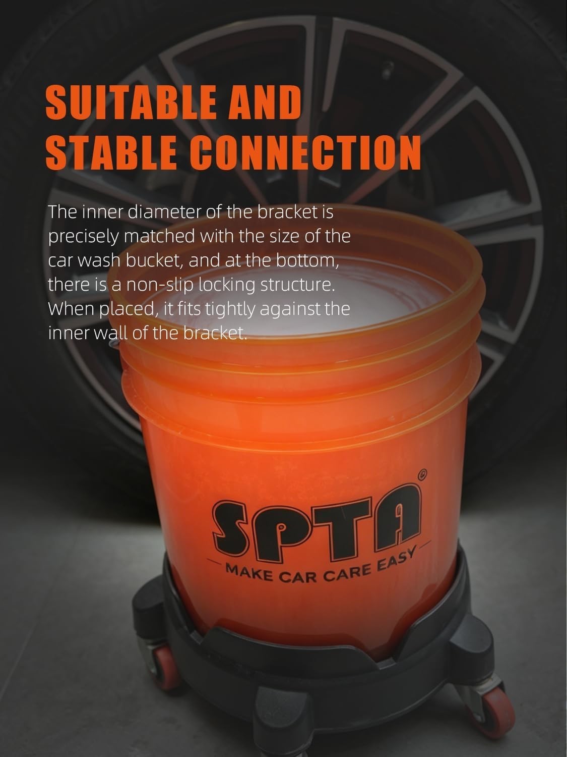 Luxury Bucket Dolly with 5 Wheels for Effortless Car Washing & Detailing