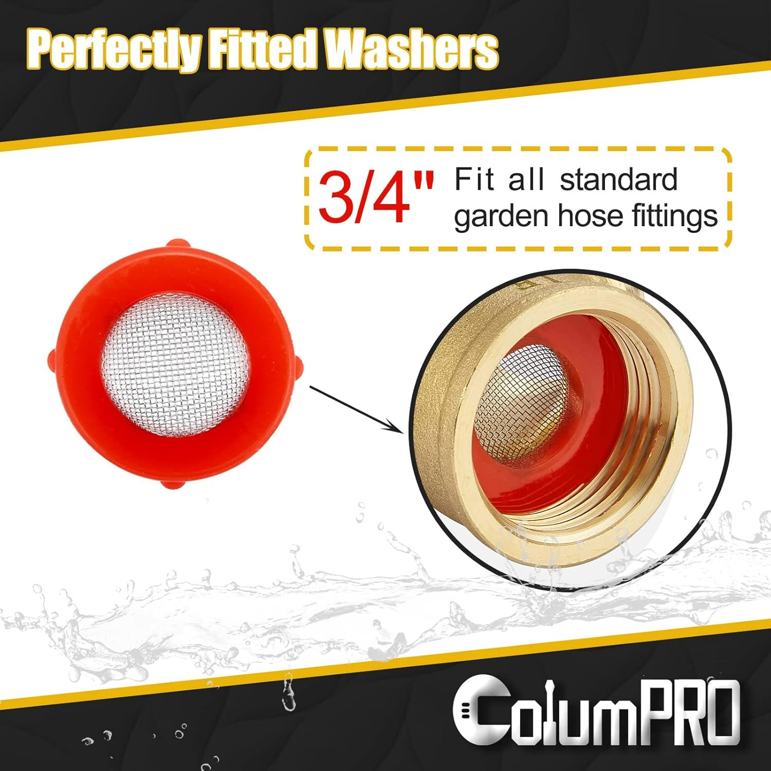 20 Pieces Stainless Steel Hose Coupling Filter Silicone Washers, Silicone Washer