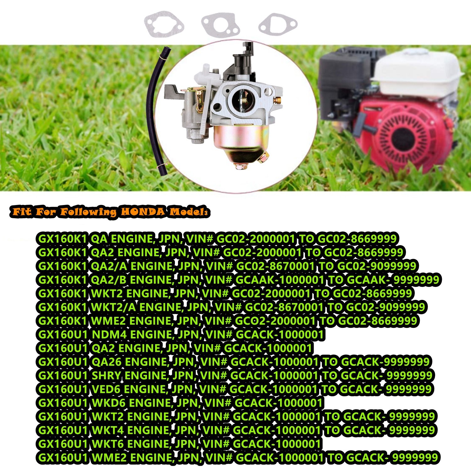 Homelite Pressure Washer Carburetor 179cc 180cc DJ165F 2700PSI 2.3GPM UT80522D