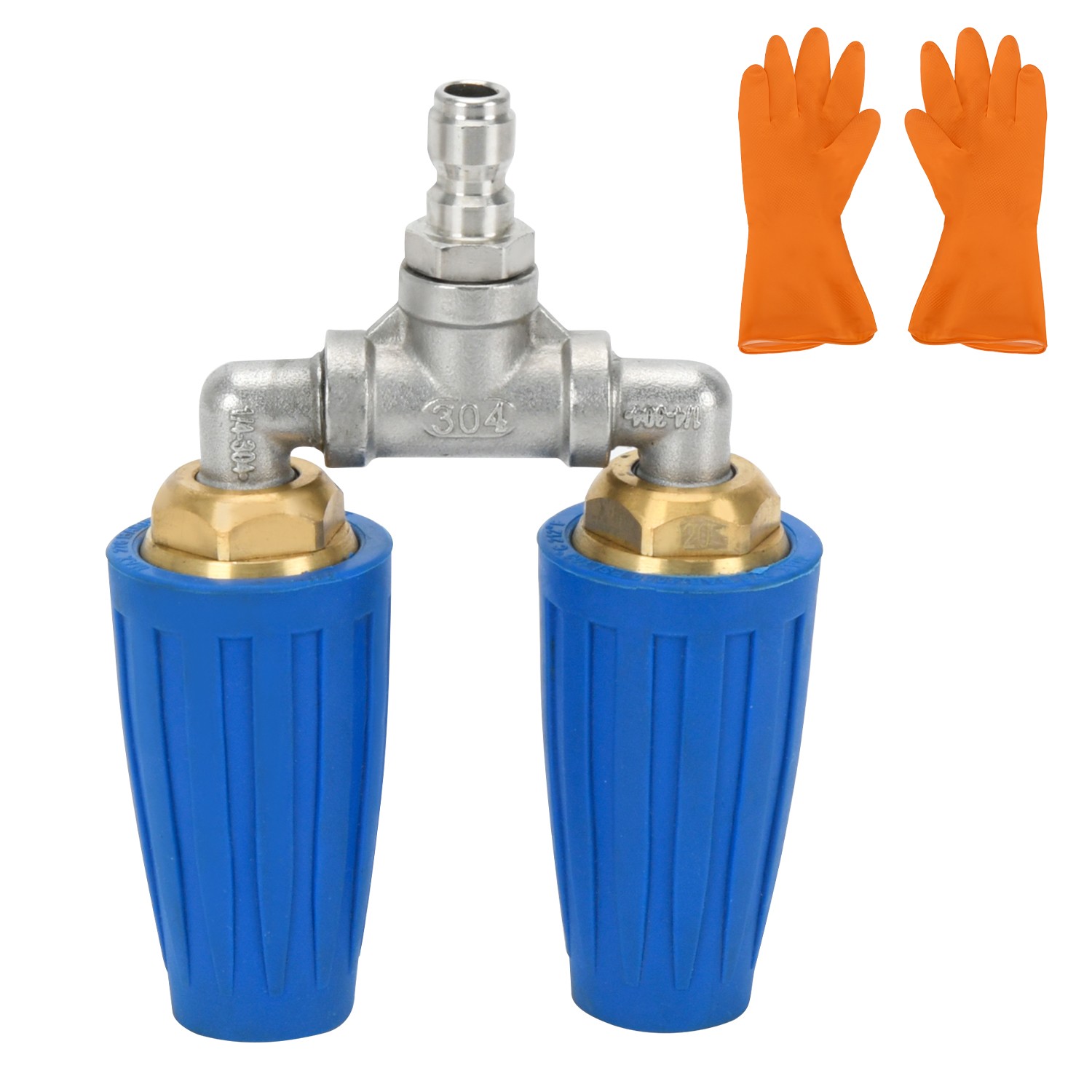 Rotating Dual Turbo Nozzle for Pressure Washer 1/4″ Quick Connect 4-6 GPM
