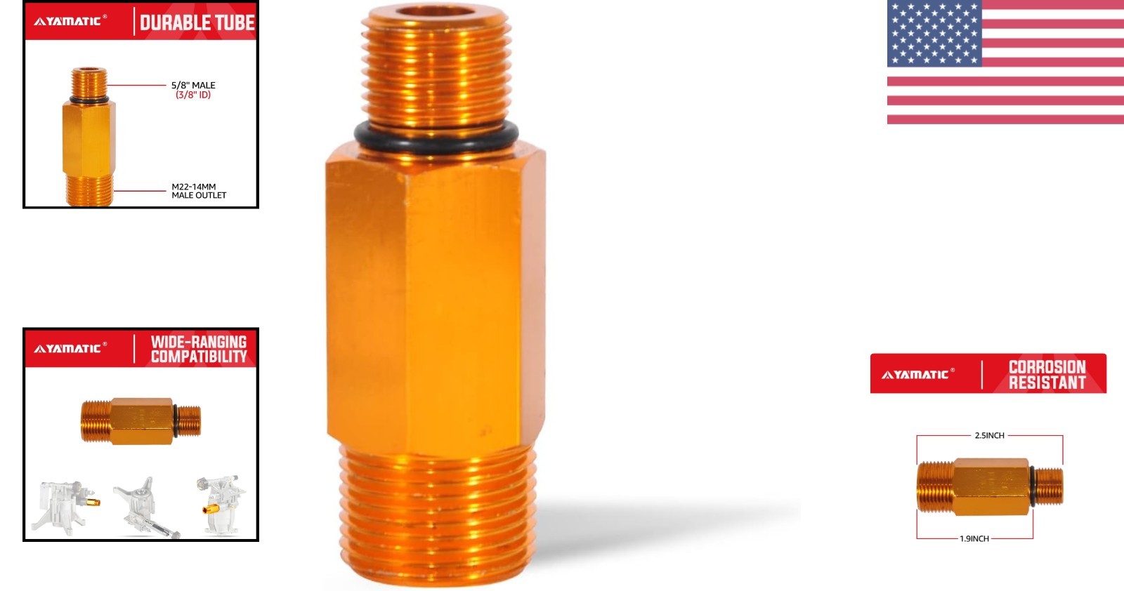 Compatible Outlet Tube for Pressure Washer 190589GS 190634GS Gold Aluminum