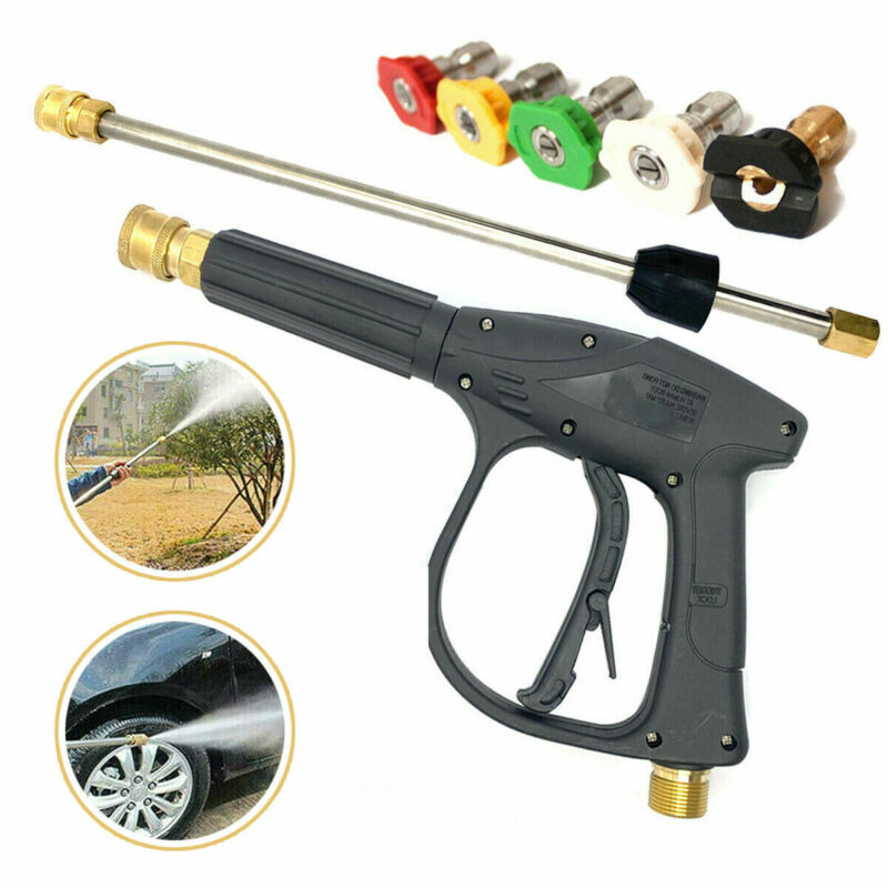 High Pressure Power Washer Spray Gun & Metal Lance & Nozzle For Car House Clean