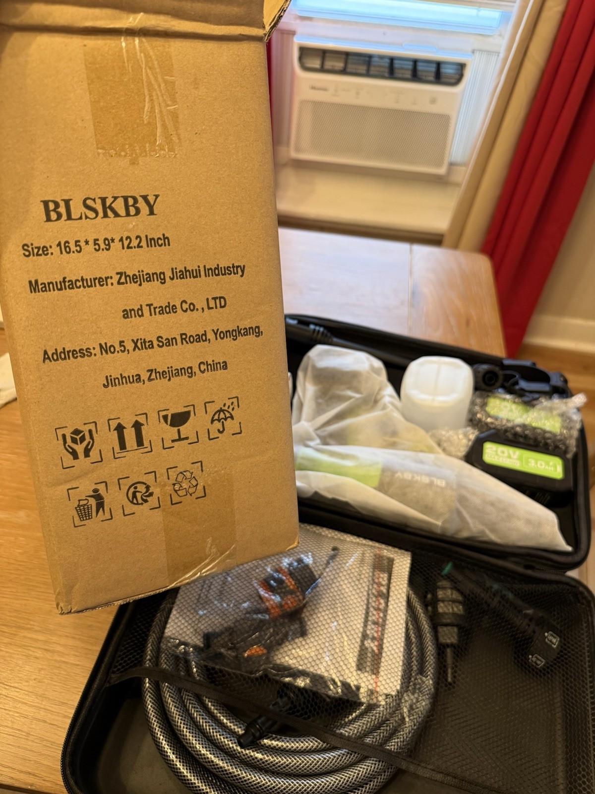 BLSKBY Cordless 20V Cold Water Pressure Washer 1200 PSI w/ Case Hose