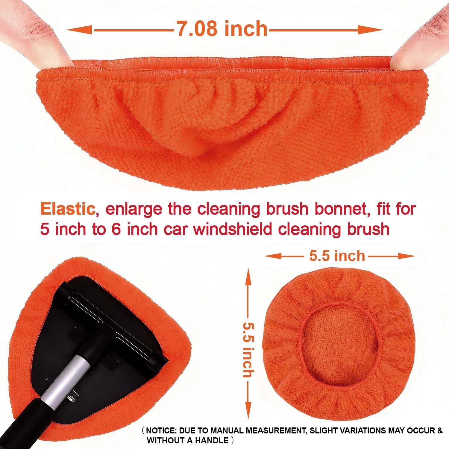 XINDELL 5 Pack Windshield Cleaner Microfiber Pads – Triangle, Crimson Orange