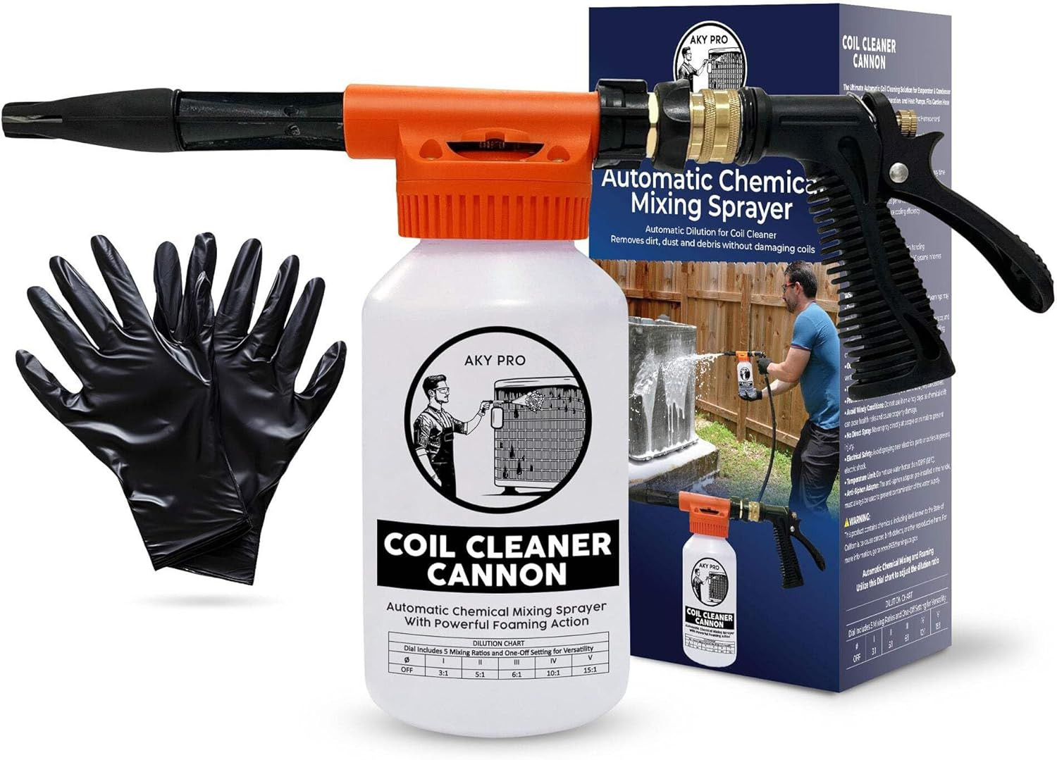 HVAC Coil Cleaner Cannon Sprayer with Automatic Foam Mixing, 2-Quart